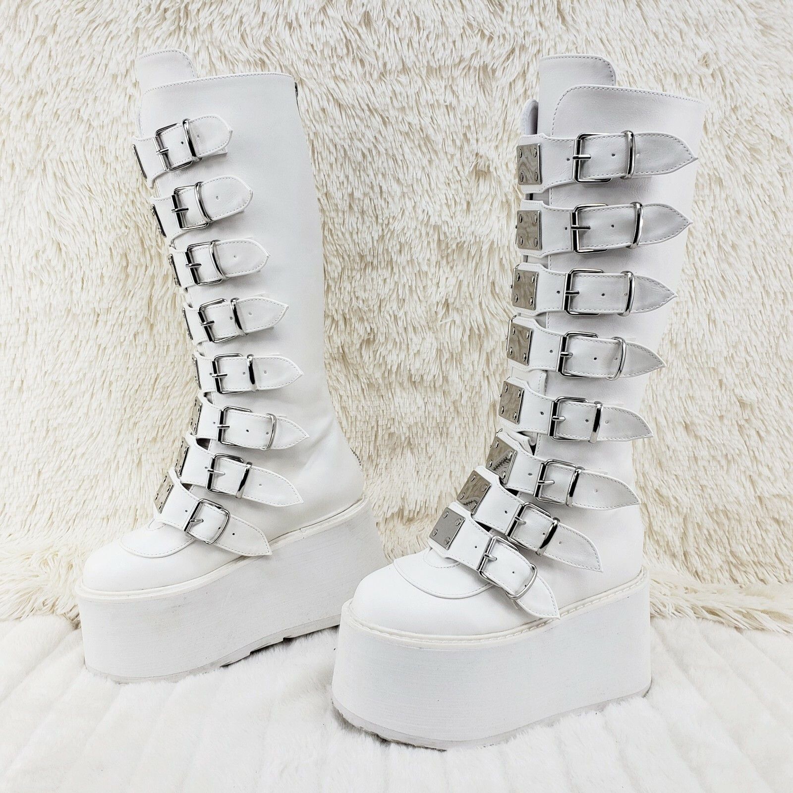 DEMONIA Damned 318 Multi Strap Goth Punk Rock 3.5