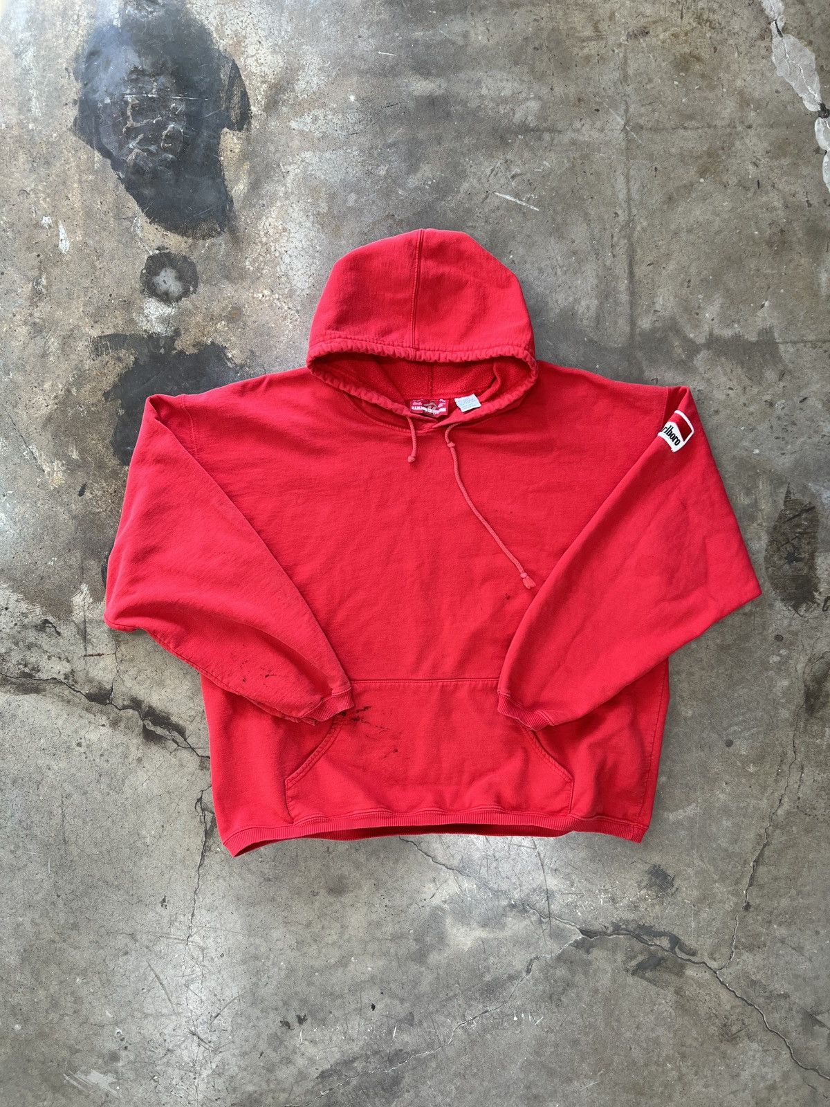 Marlboro Vintage 90s Marlboro Drawstring Hoodie XXL Size US XXL / EU 58 / 5 - 2 Thumbnail