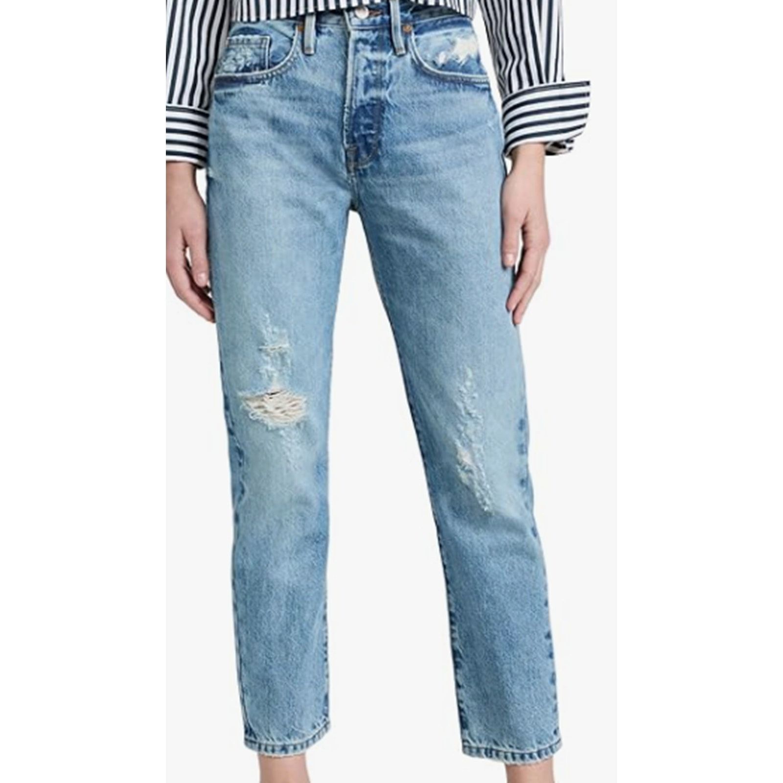 Frame FRAME Women's Le Original Jeans Bluejay Rips Size 30 Size 30" / US 8 / IT 44 - 1 Thumbnail