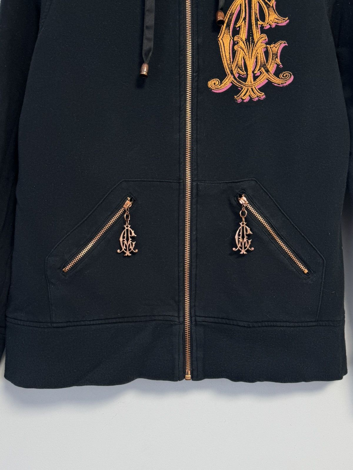 Christian Audigier VTG Christian Audigier Black Zip Hoodie Size L / US 10 / IT 46 - 2 Thumbnail