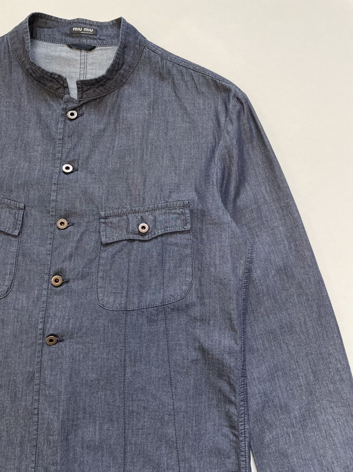 Miu Miu Mid 2000s Blue Denim ‘Western’ Over Shirt Size US M / EU 48-50 / 2 - 4 Thumbnail