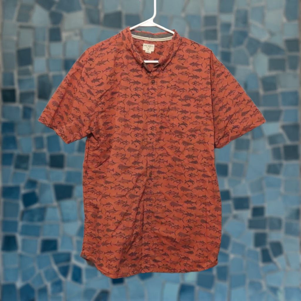 O'Neill Jack O'Neill Button-Up Short Sleeve Shirt Men's XL Brown Hawaiian Casual Shirt Fish Graphic Ocean All Over Size US XL / EU 56 / 4 - 1 Thumbnail