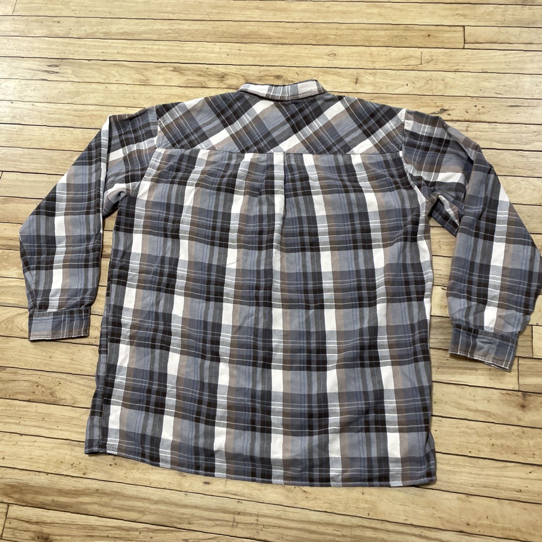 Anchor Blue VINTAGE Anchor Blue Button-Up Shirt Men XL Brown Cream Plaid Flannel Western 90s Y2K Skate Caps? Size US XL / EU 56 / 4 - 2 Thumbnail