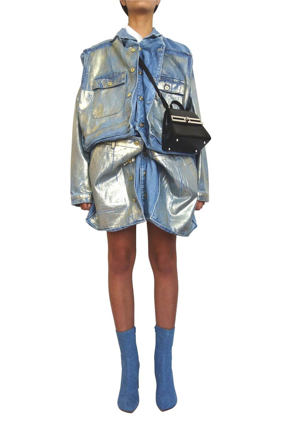 Y/Project Y/Project Metallic Foiled Denim Jacket Size M / US 6-8 / IT 42-44 - 2 Thumbnail