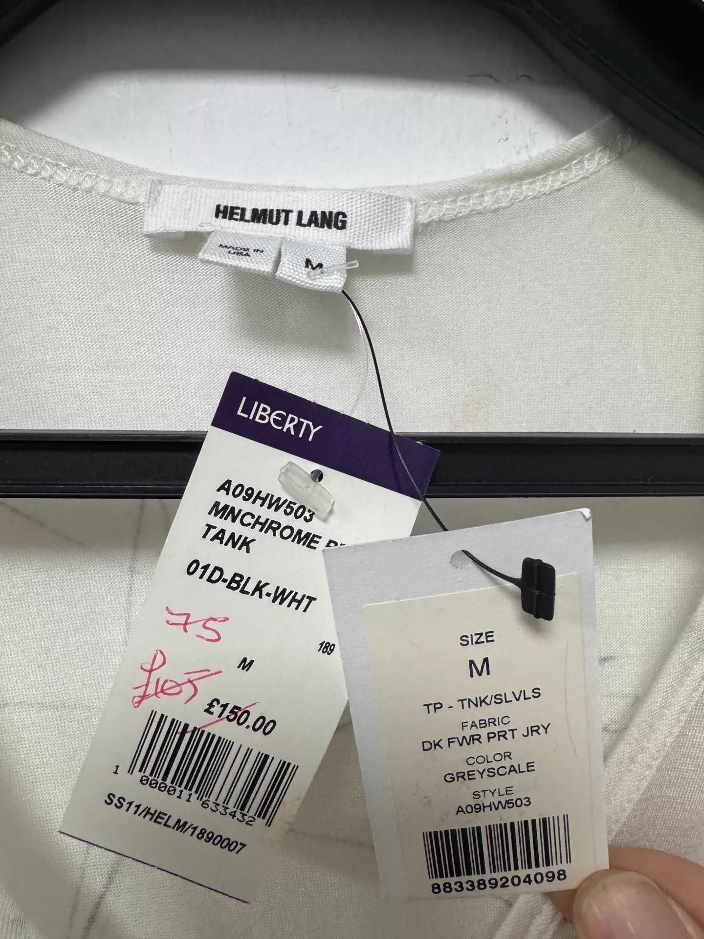 Helmut Lang HELmut LANG x LIBERTY B&W Ink Wash Linen Tank M Size M / US 6-8 / IT 42-44 - 3 Thumbnail
