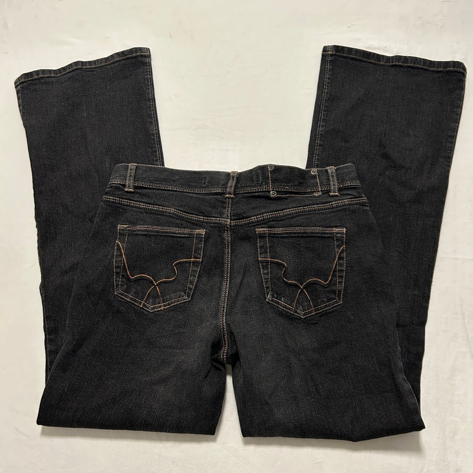 Express Express Flared Bootcut Western Tie Front Black Denim Jeans Size 32" / US 10 / IT 46 - 6 Thumbnail