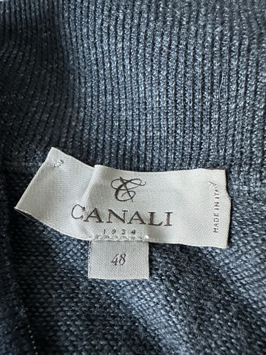 Canali Slim-Fit Wool Half-Zip Sweater Size IT48 Storm Blue Size US M / EU 48-50 / 2 - 4 Thumbnail
