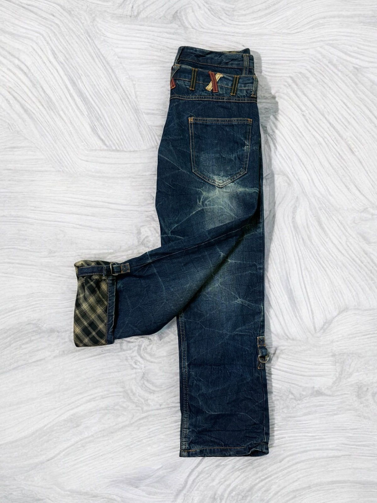 Hysteric Glamour NYLAUS DOUBLE WAIST PLAID TARTAN CLAW MARK DENIM PANTS Size US 30 / EU 46 - 3 Thumbnail