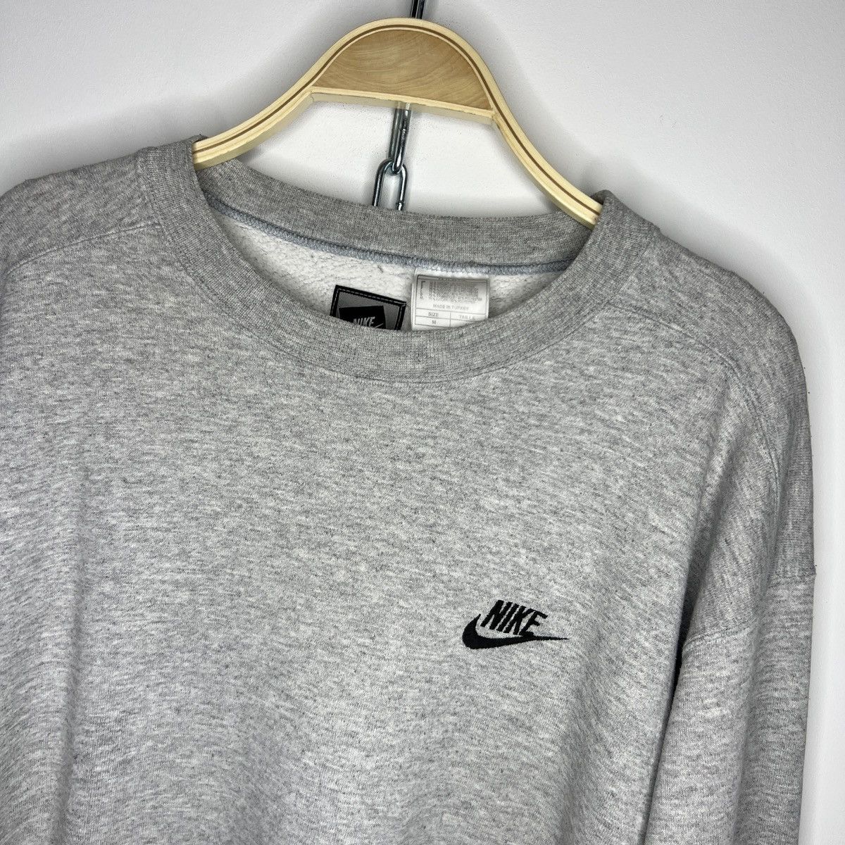 Nike × Vintage Vintage Nike Sweatshirt Crewneck Swoosh Grey Logo 90s Size US M / EU 48-50 / 2 - 4 Thumbnail