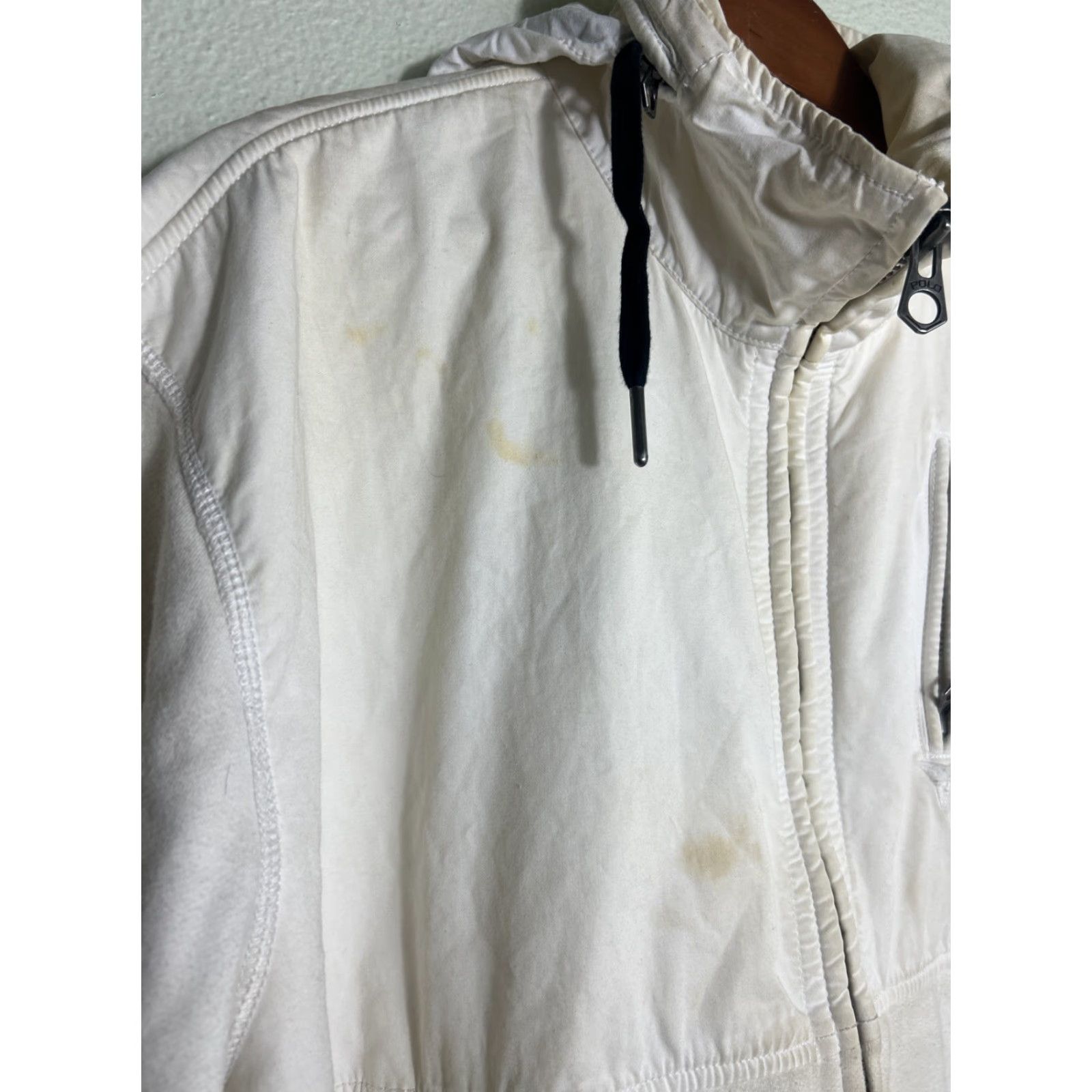 Polo Ralph Lauren VINTAGE Polo Ralph Lauren Hoodie Sweatshirt 2XL White Mens Full Zip Hooded Stains Size US XXL / EU 58 / 5 - 4 Thumbnail