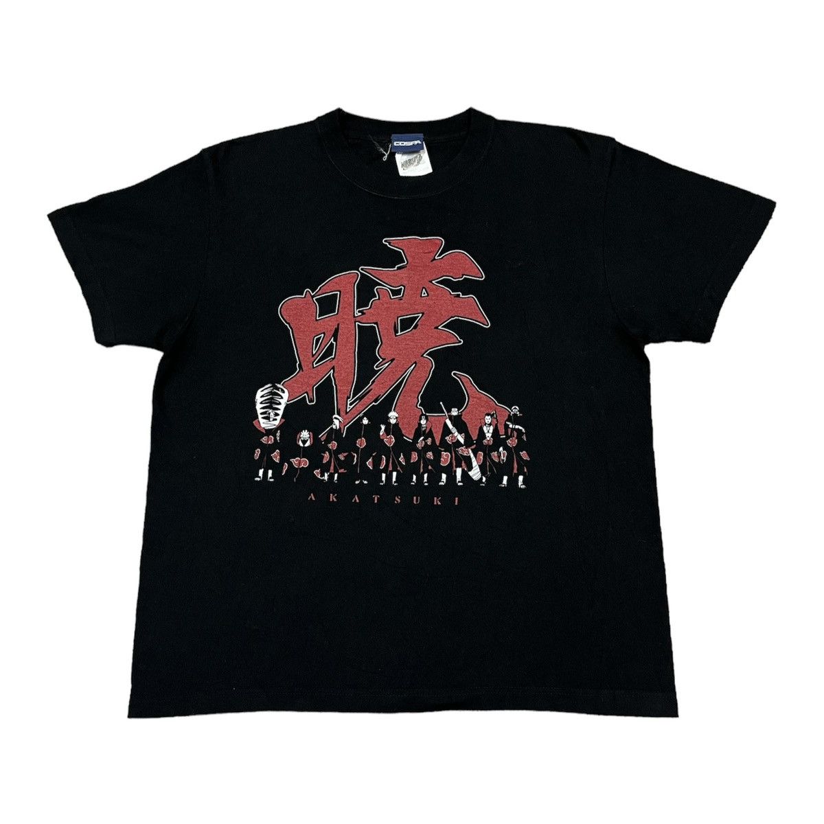 image of Anima x Cartoon Network Vintage Naruto Akatsuki Tee in Black, Men's (Size Medium)