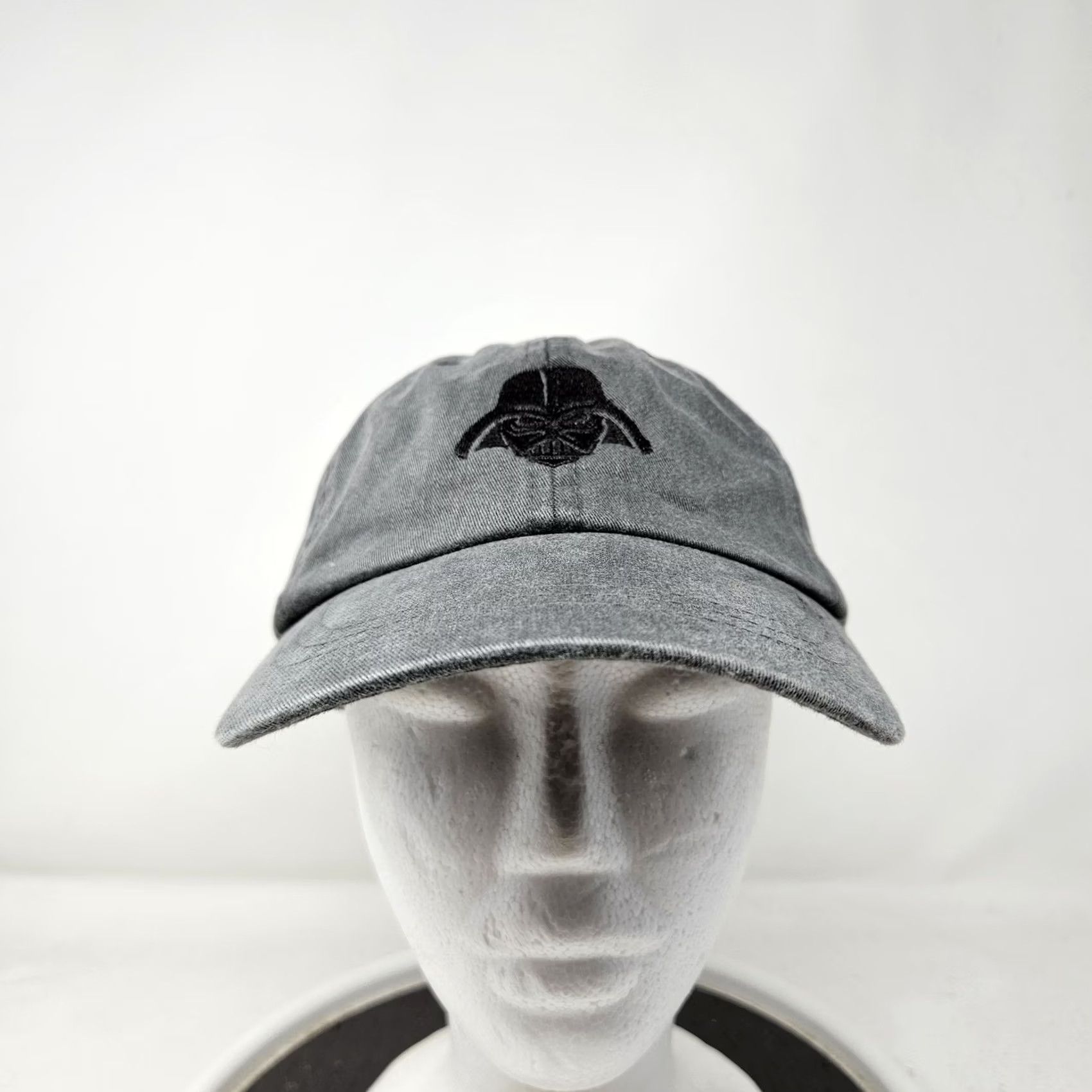 Vintage Darth Vader Star Wars Hat Strap Back Gray Mens Baseball Cap L Adjustable Embroidered Movie Space Twill Cotton Nylon Faux Leather Size ONE SIZE - 2 Thumbnail
