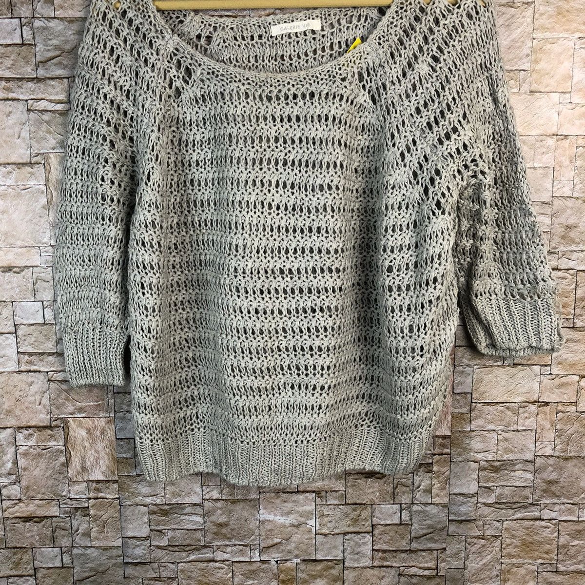 Homespun Knitwear Galevie Vie Grey crochet vintage Knitwear #A507 Size S / US 4 / IT 40 - 3 Thumbnail