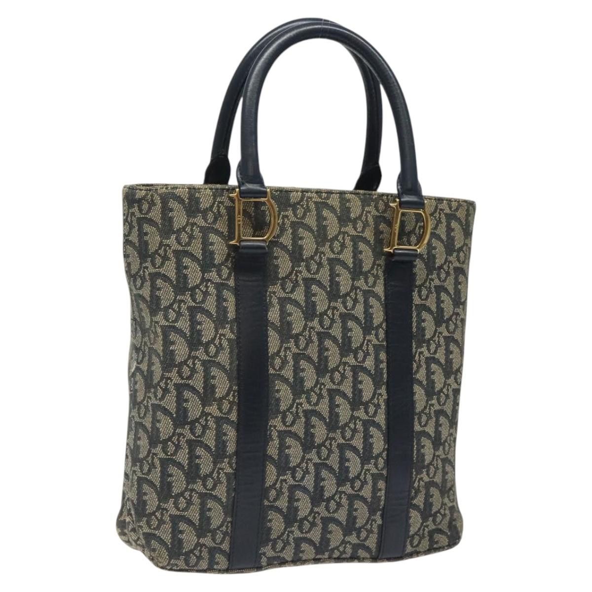 Dior DIOR Trotter Canvas Hand Bag Navy Gold Size ONE SIZE - 1 Thumbnail