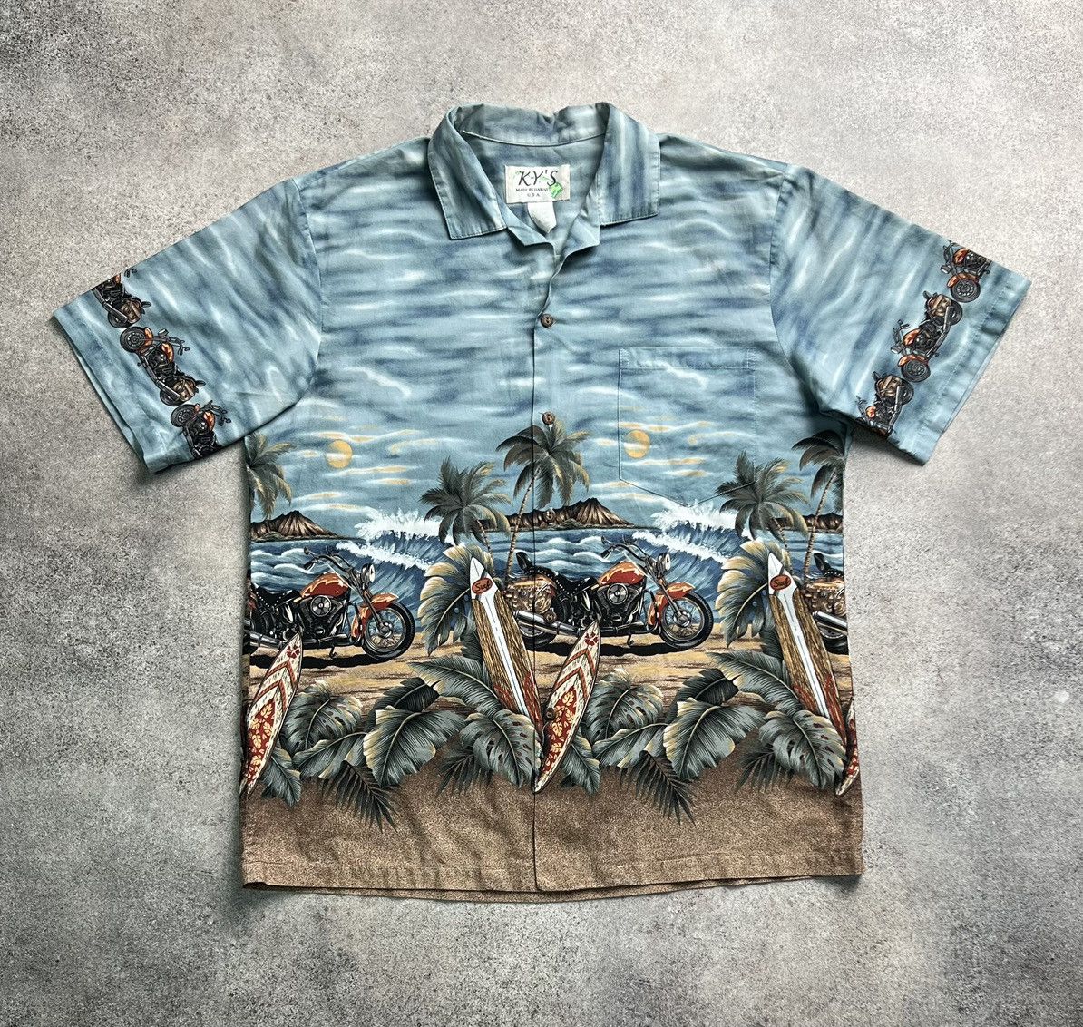 Vintage Vintage Hawaiian bikers shirt Size US L / EU 52-54 / 3 - 1 Thumbnail