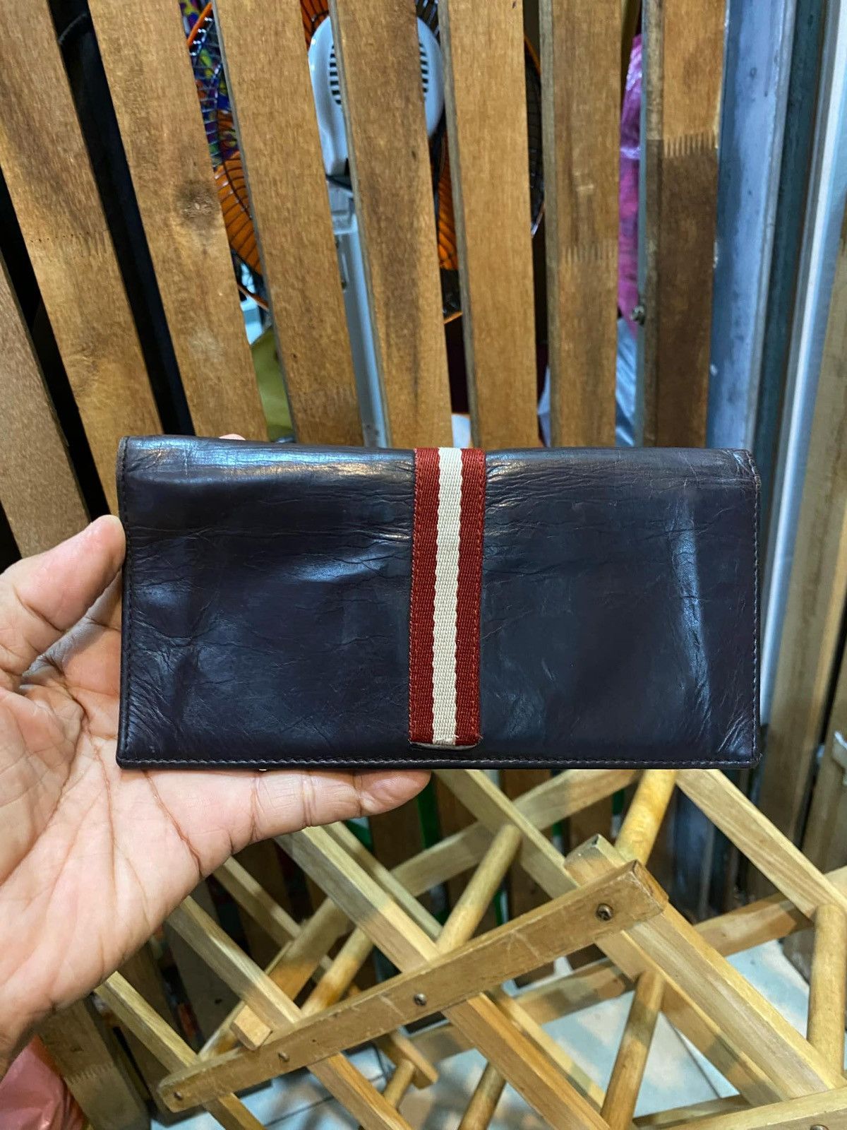Bally × Designer × Vintage Bally Wallet Purse Brown Red Canvas Leather unisex Size ONE SIZE - 13 Thumbnail