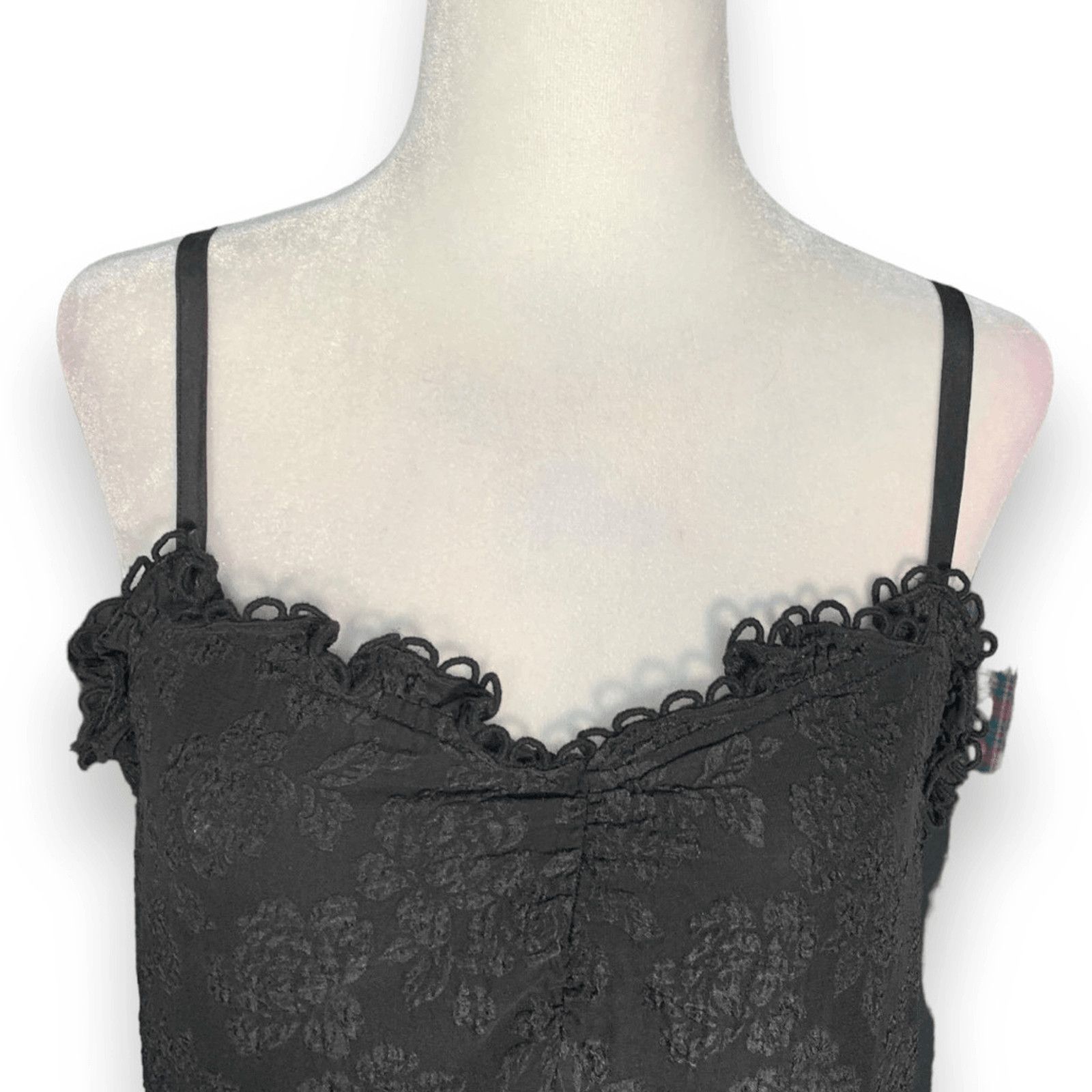 Rebecca Taylor Rebecca Taylor Black Silk Floral Lace Cami Tank Top Size 4 Size XS / US 0-2 / IT 36-38 - 3 Thumbnail