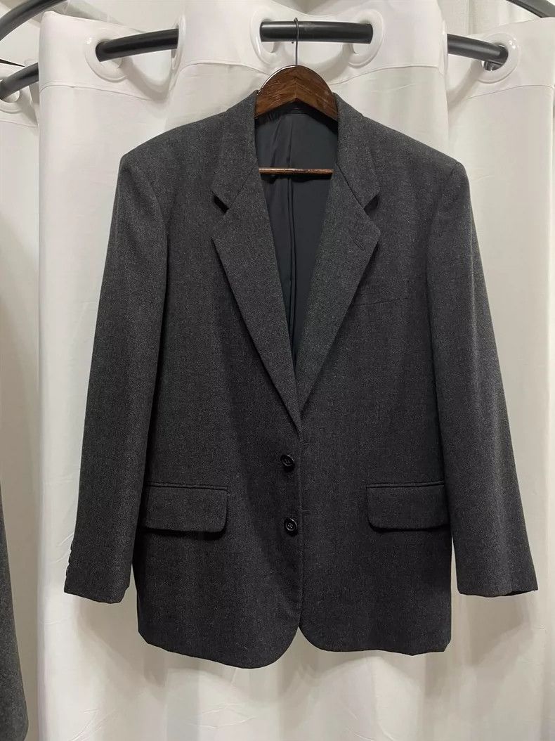 Comme des Garcons Comme des Garçons Dark brown and black wool blazer jacket Size US S / EU 44-46 / 1 - 1 Thumbnail