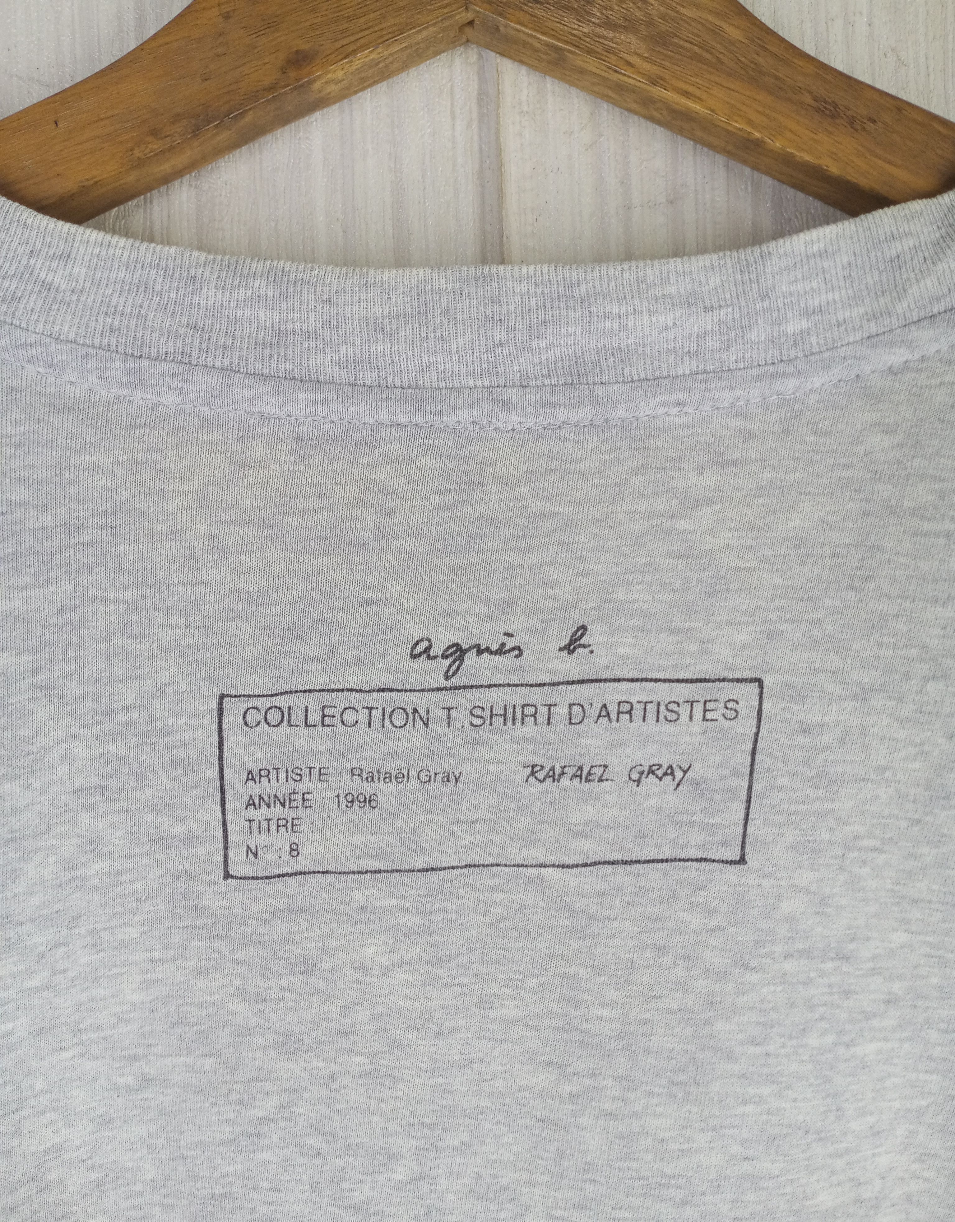 agnes b. Rare Vintage 1996 Agnes B. Rafael Gray Tshirt Size US M / EU 48-50 / 2 - 6 Thumbnail