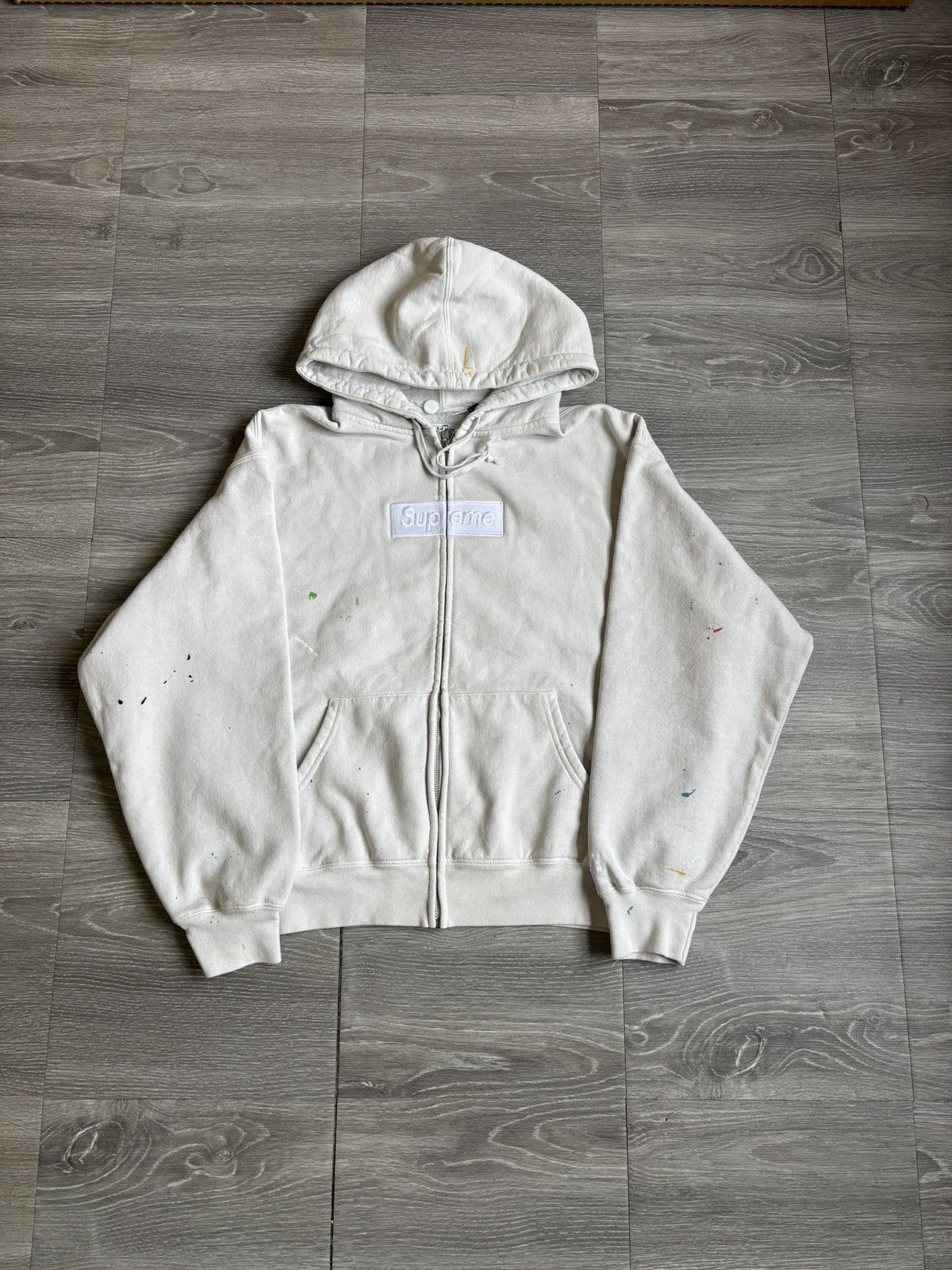 Maison Margiela × Supreme Supreme Maison Margiela Box Logo Zipup Hoodie White Size US M / EU 48-50 / 2 - 1 Thumbnail