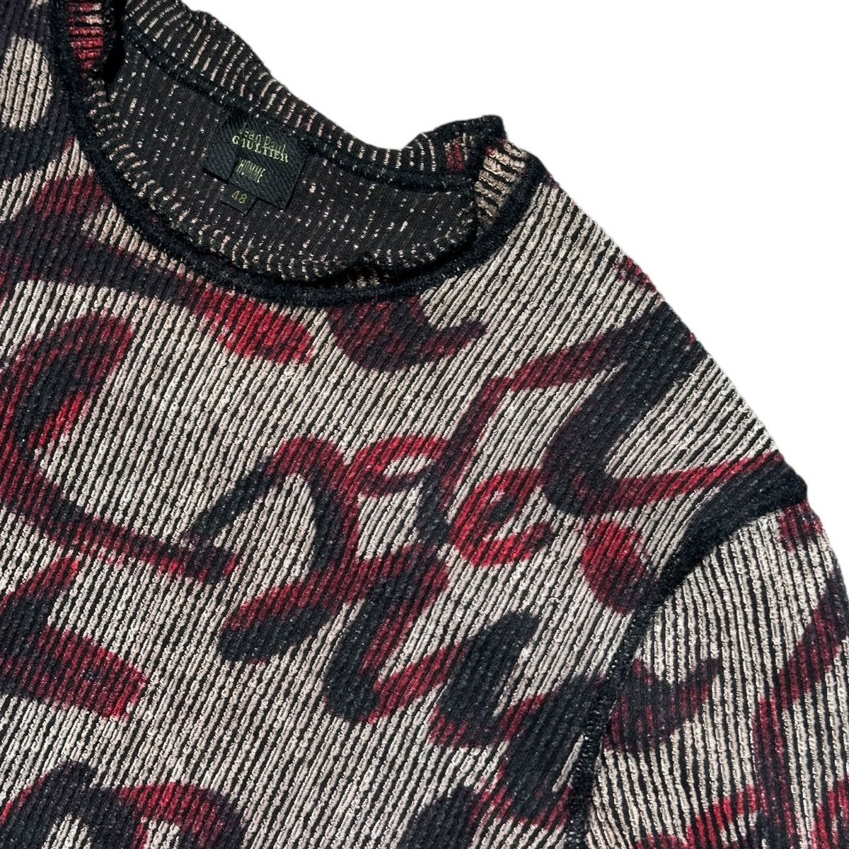 Jean Paul Gaultier Script graphic ribbed stretch sweater Size US M / EU 48-50 / 2 - 2 Thumbnail