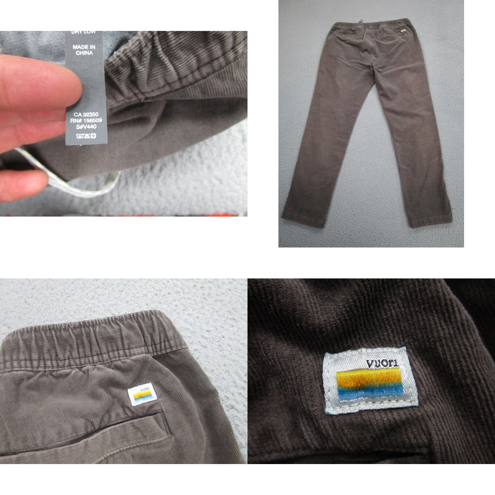Vuori Vuori Pants Mens 36x28 Brown Corduroy Jogger Elastic Waist Drawstring Stretch Casual Travel Size US 33 - 9 Thumbnail