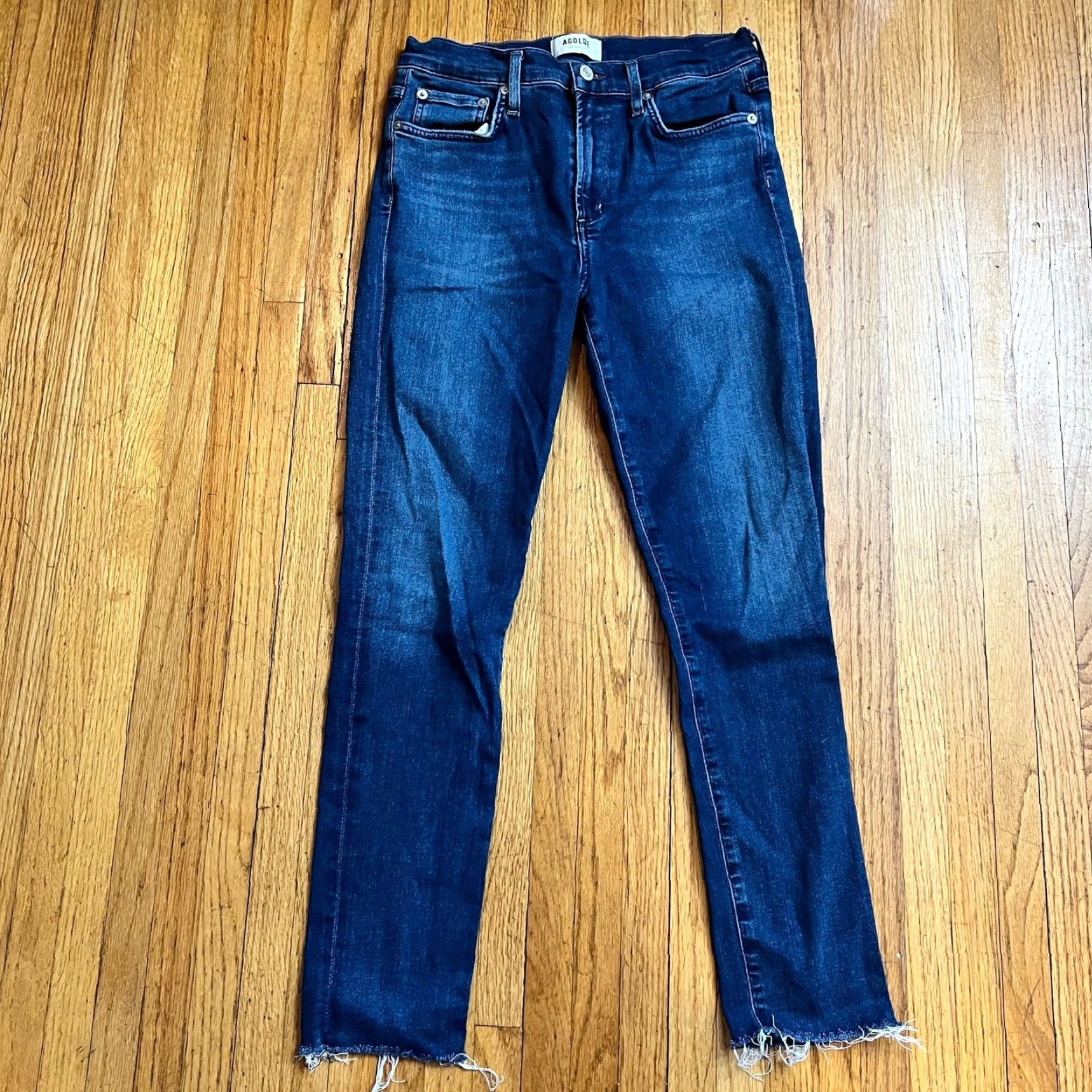 Agolde AGOLDE Jeans Womens 28 Sophie Crop Skinny Pants Raw Hem Jeans Women 28 Crop Skinny 27x26 Blue Womens Size 28" / US 6 / IT 42 - 2 Thumbnail