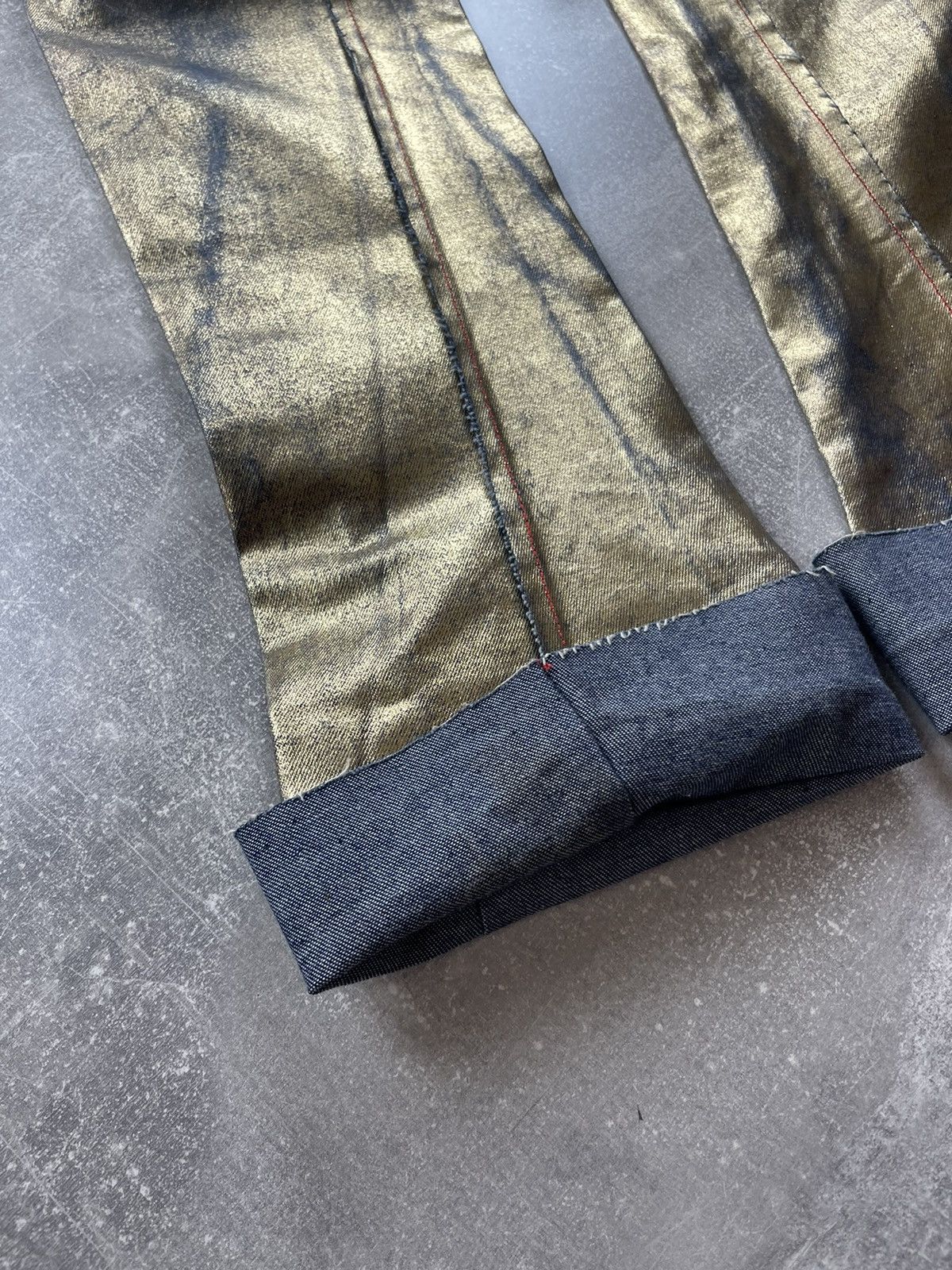 Vintage × Vivienne Westwood Vivienne Westwood Red Label Gold Foil Jeans Runway Archives Size 26" / US 2 / IT 38 - 6 Thumbnail