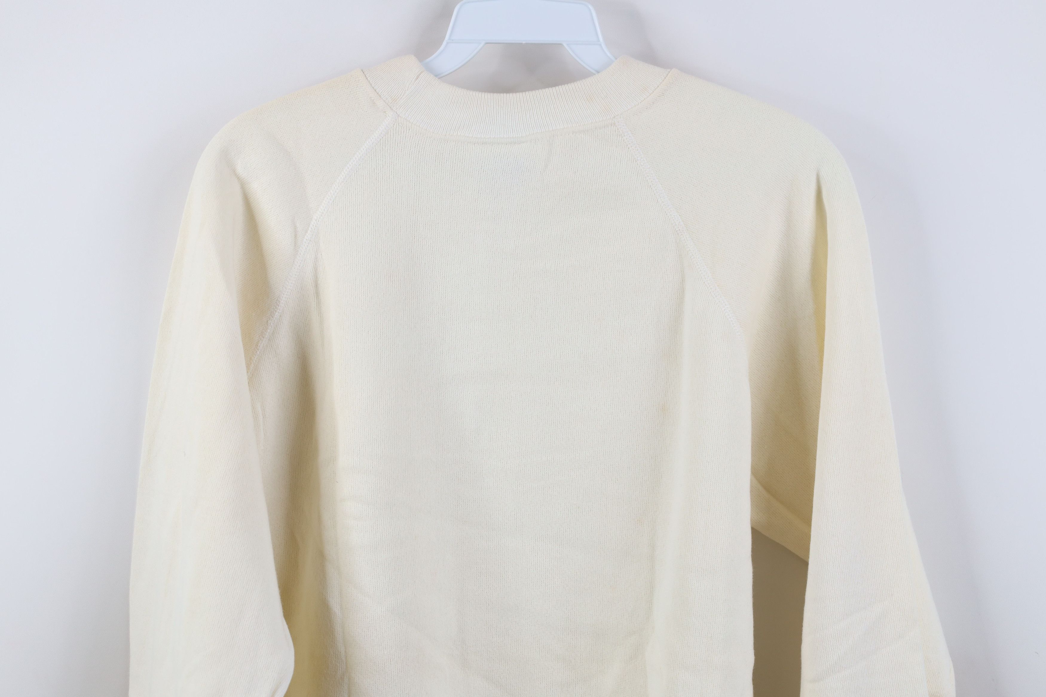 Hanes Vintage 80s Hanes Blank Raglan Crewneck Sweatshirt Cream USA Size M / US 6-8 / IT 42-44 - 12 Thumbnail