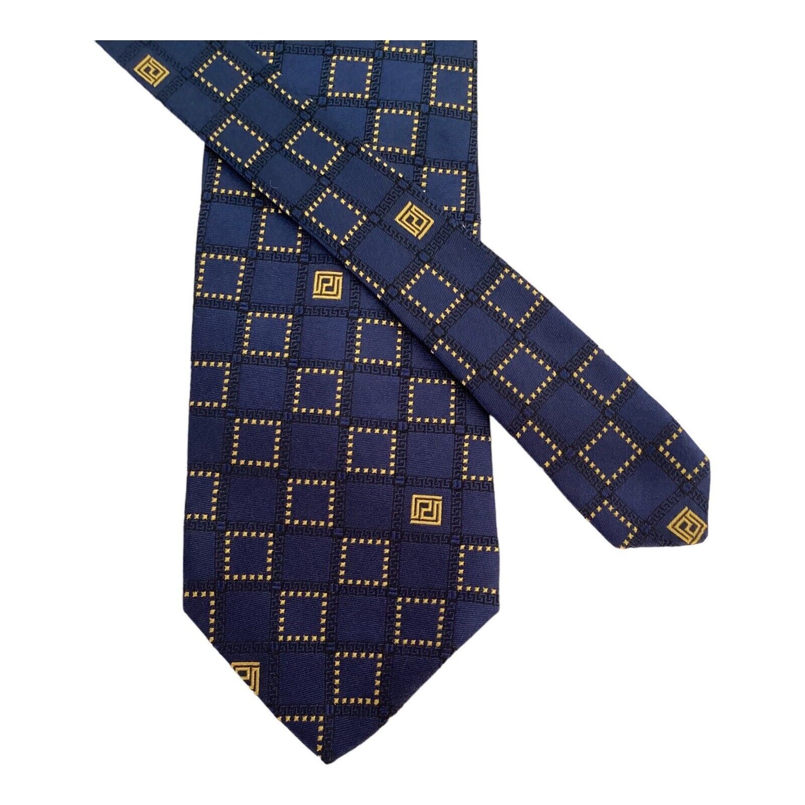 Versace VERSACE Collection Blue Geometric Luxury Silk Tie Made In It Size ONE SIZE - 5 Thumbnail