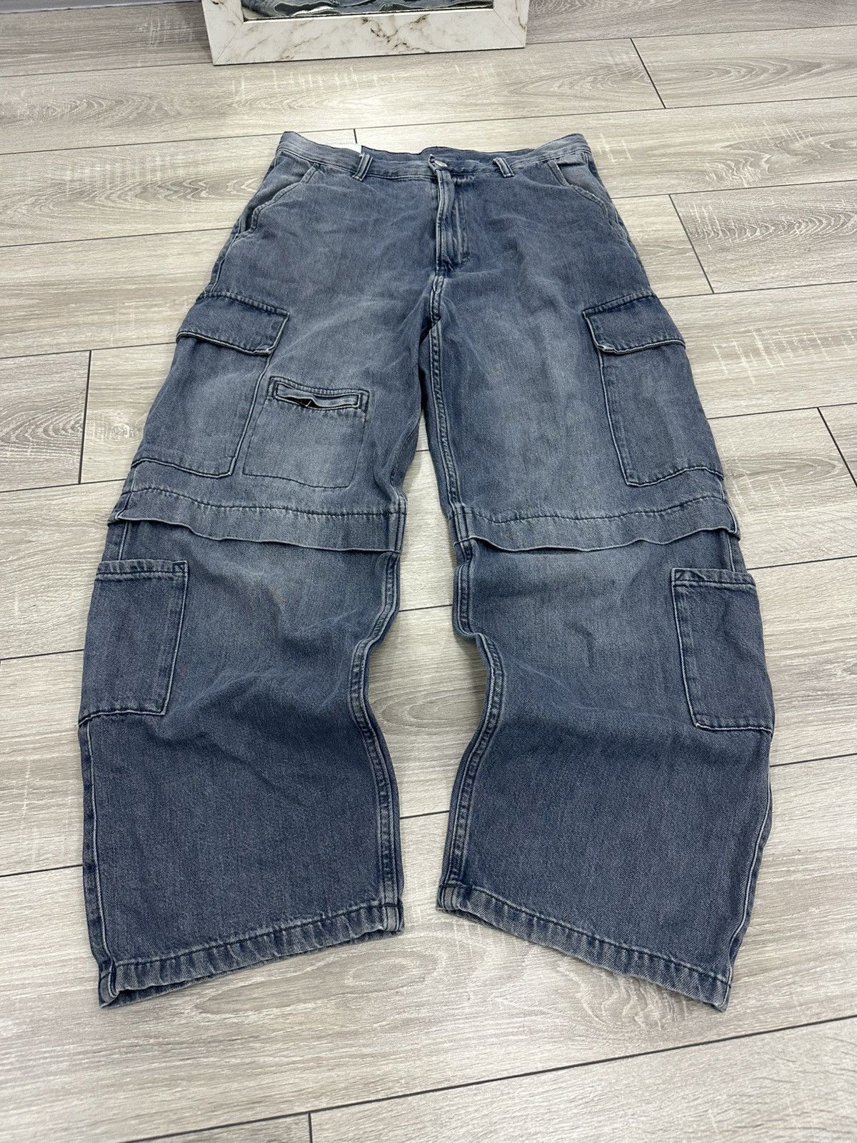 Japanese Brand Baggy Wide Garment Dyed Japanese Style Cargo Jeans Y2K Size US 32 / EU 48 - 3 Thumbnail