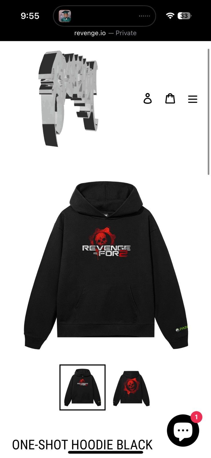 Revenge Revenge ONE-SHOT HOODIE BLACK Size US XL / EU 56 / 4 - 3 Thumbnail