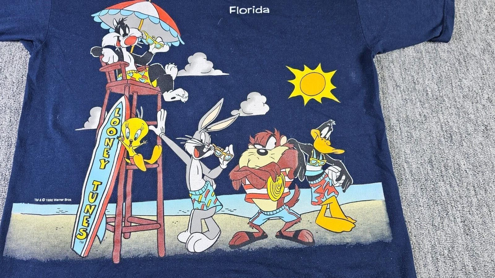 Jerzees 1996 Looney Tunes Florida T-Shirt Single Stitch USA L Size US L / EU 52-54 / 3 - 3 Thumbnail