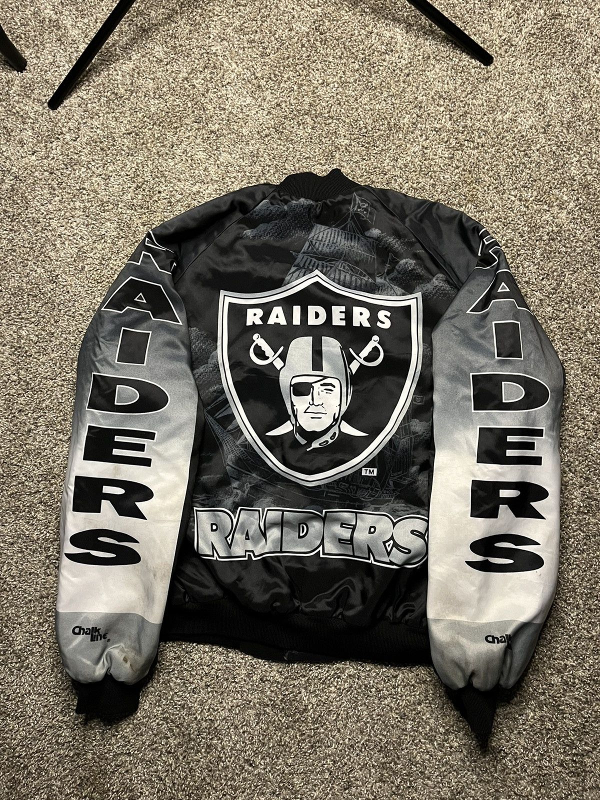 image of Vintage 90's Chalk Line Fanimation Raiders Jacket Large in Black, Men's