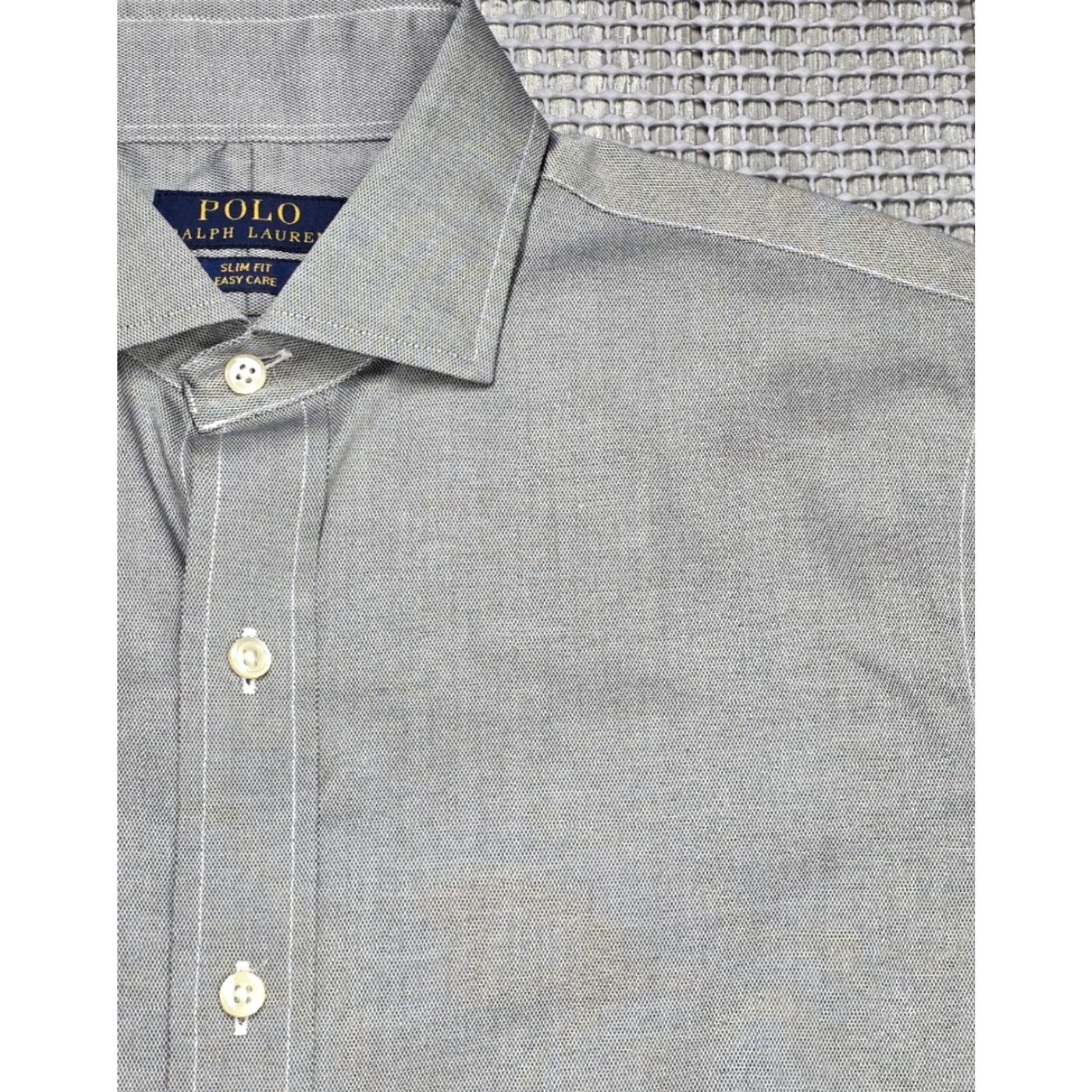 Polo Ralph Lauren VINTAGE Polo Ralph Lauren Shirt Men 15-32/33 Gray Diamond Button Up Slim Fit Easy Care Size US M / EU 48-50 / 2 - 4 Thumbnail