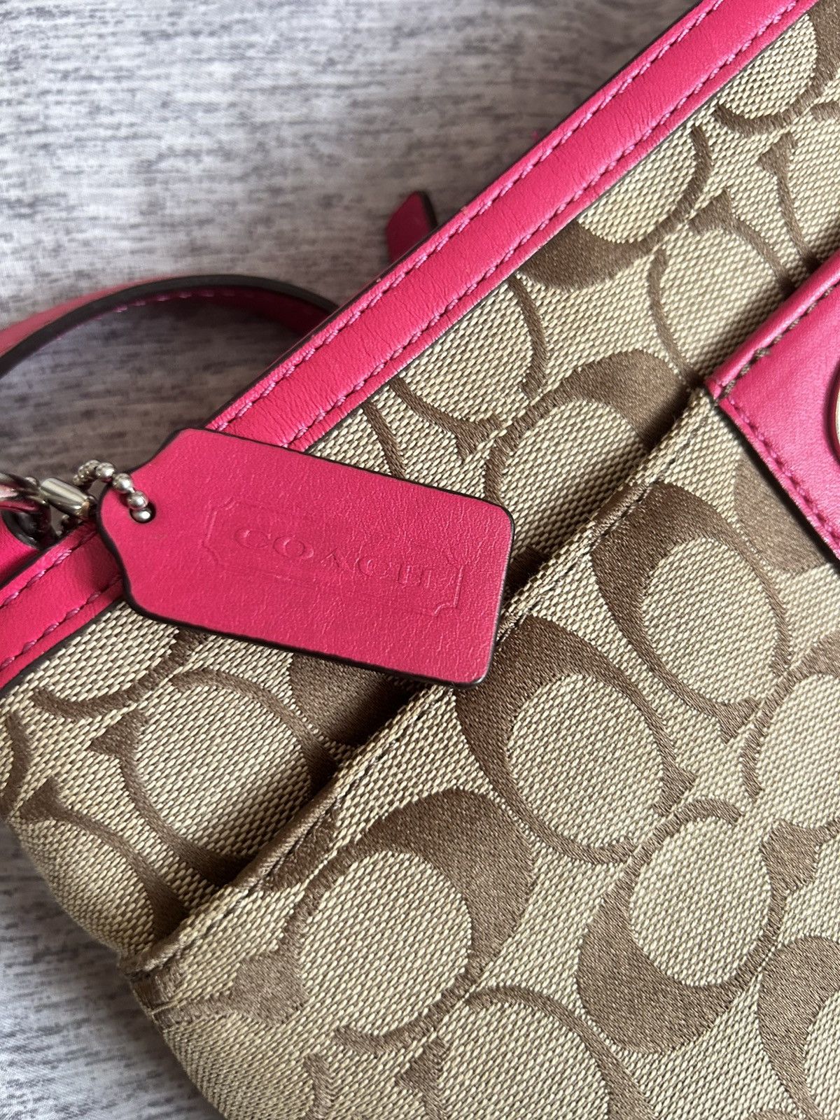 Coach Coach Y2K Signature Stripe File Bag - Khaki / Pink Size ONE SIZE - 4 Thumbnail