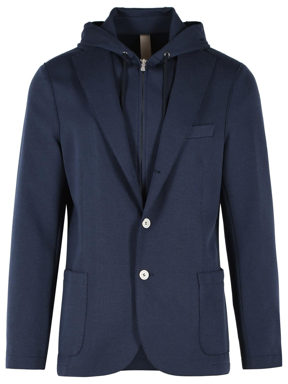 Eleventy ELEVENTY Blue Cotton Blend Blazer Size US L / EU 52-54 / 3 - 1 Thumbnail