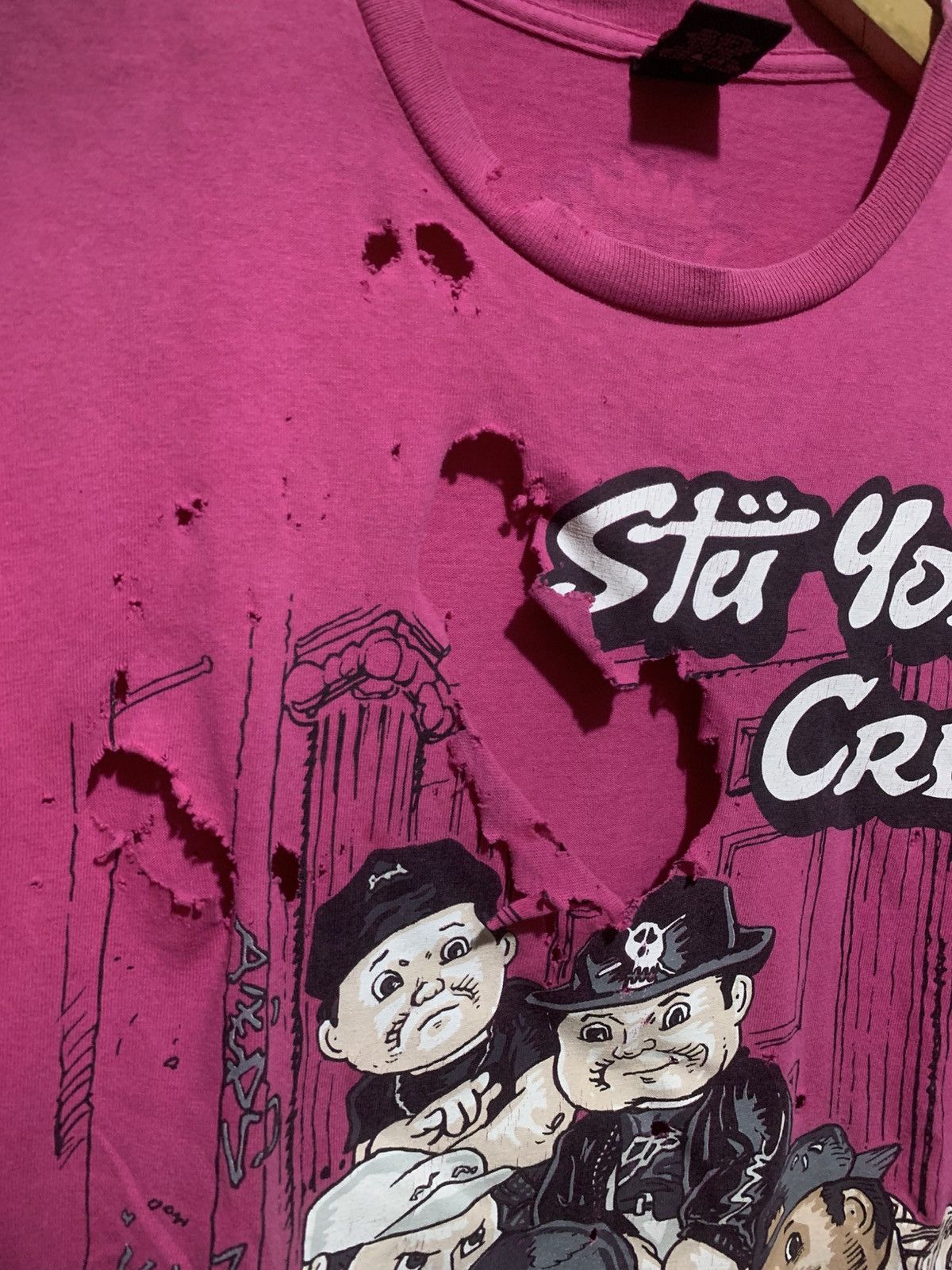 Stussy Vintage Stussy x Pound Stu York Crew Super Distressed Tee Size US M / EU 48-50 / 2 - 8 Thumbnail