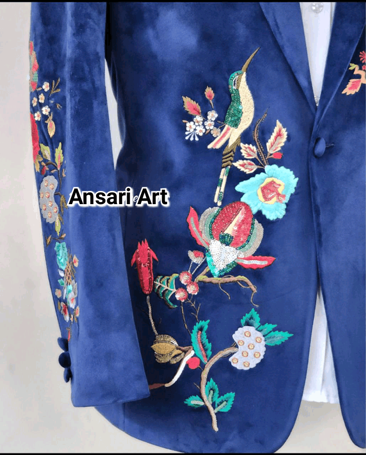 Designer Men Western Embroidered Coat pant Size 42L - 6 Thumbnail