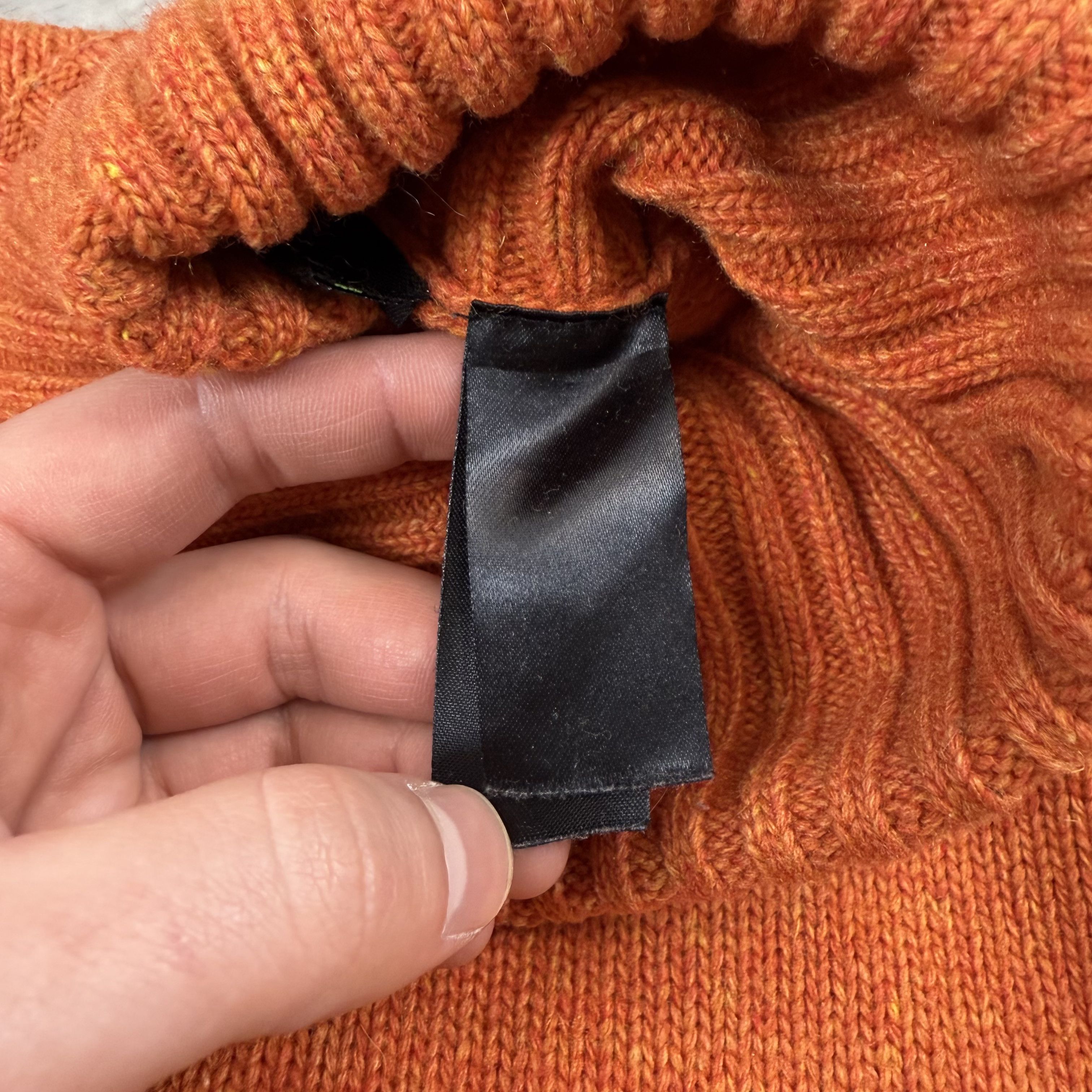 DKNY Vintage DKNY 90s Orange Patchwork Turtleneck Knit Sweater Size S / US 4 / IT 40 - 7 Thumbnail