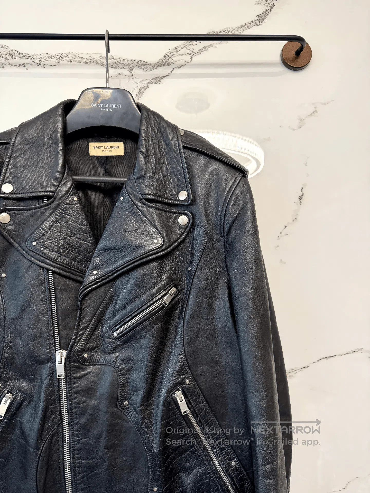 Saint Laurent Paris saint laurent black leather guitar jacket. Size US L / EU 52-54 / 3 - 2 Thumbnail