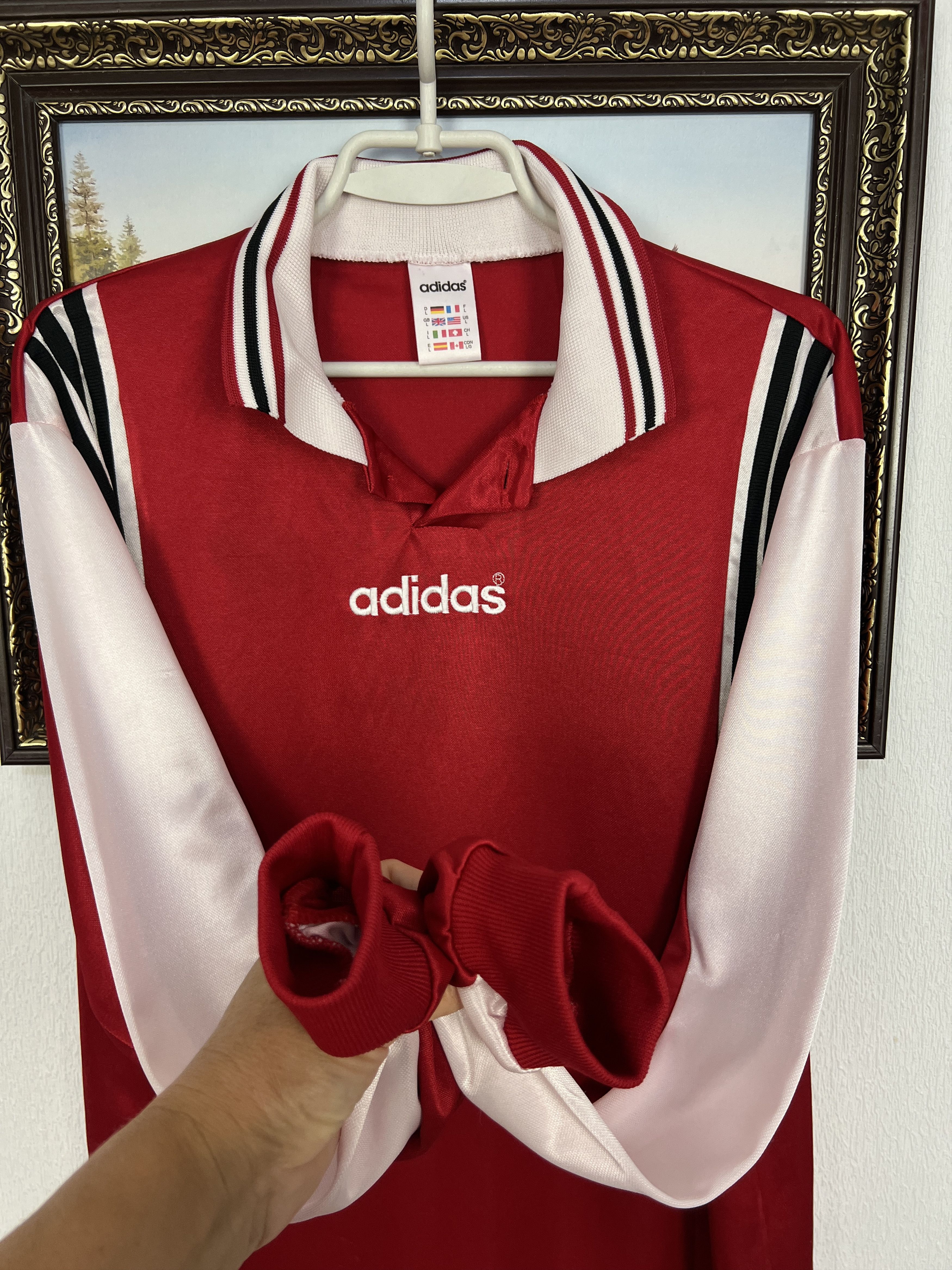 Adidas Vintage 90's Adidas Football Template Shirt Long Sleeve Size US L / EU 52-54 / 3 - 4 Thumbnail