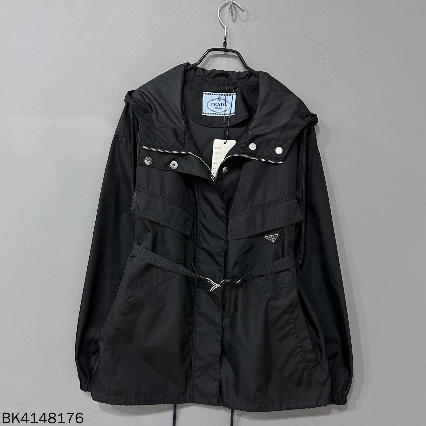 Prada Prada 2025 Triangle Logo Recycled Nylon Belted Jacket Size US XXS / EU 40 - 1 Thumbnail