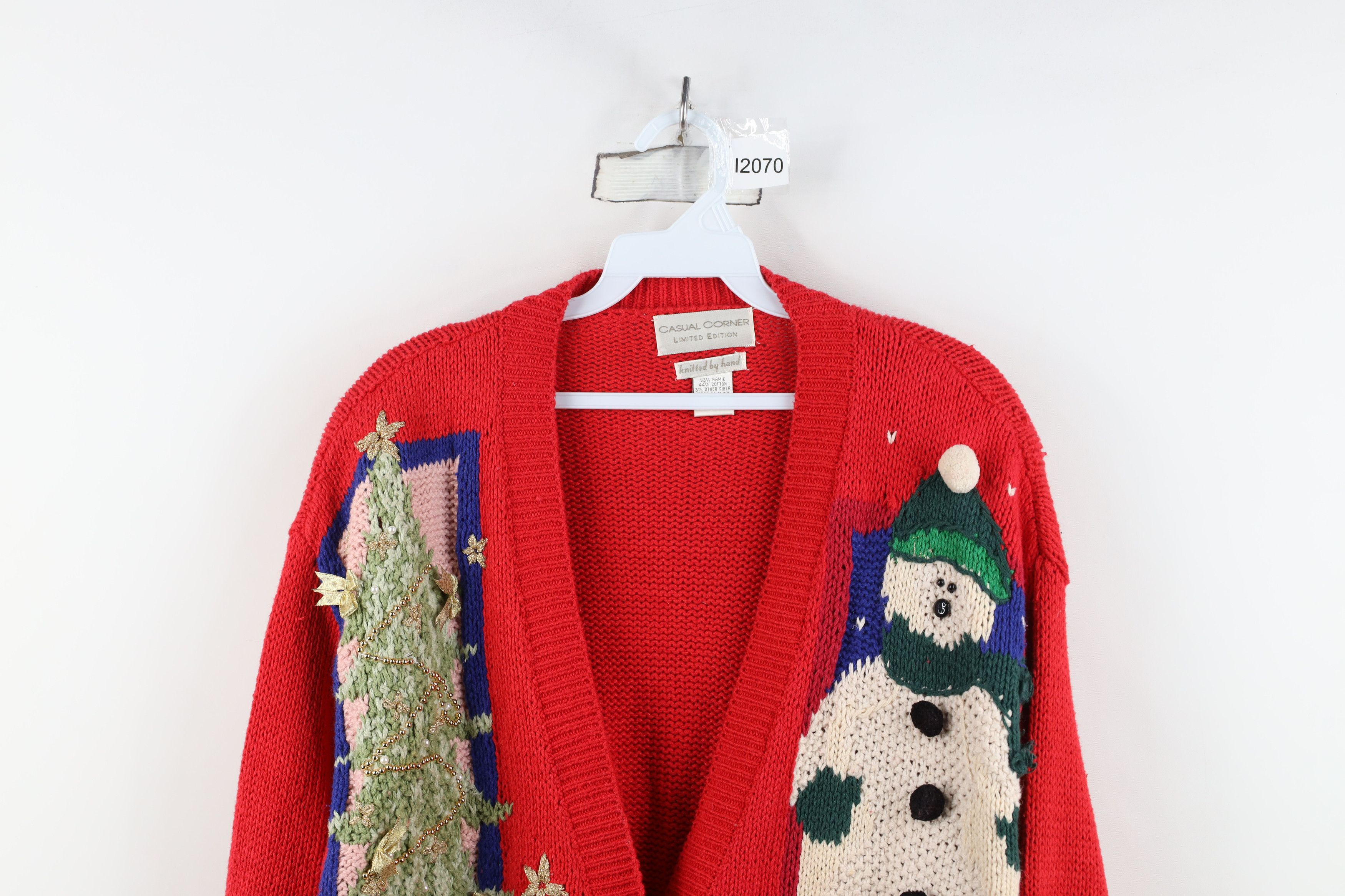 Vintage Vintage 90s Streetwear Bells Christmas Cardigan Sweater Size L / US 10 / IT 46 - 2 Thumbnail