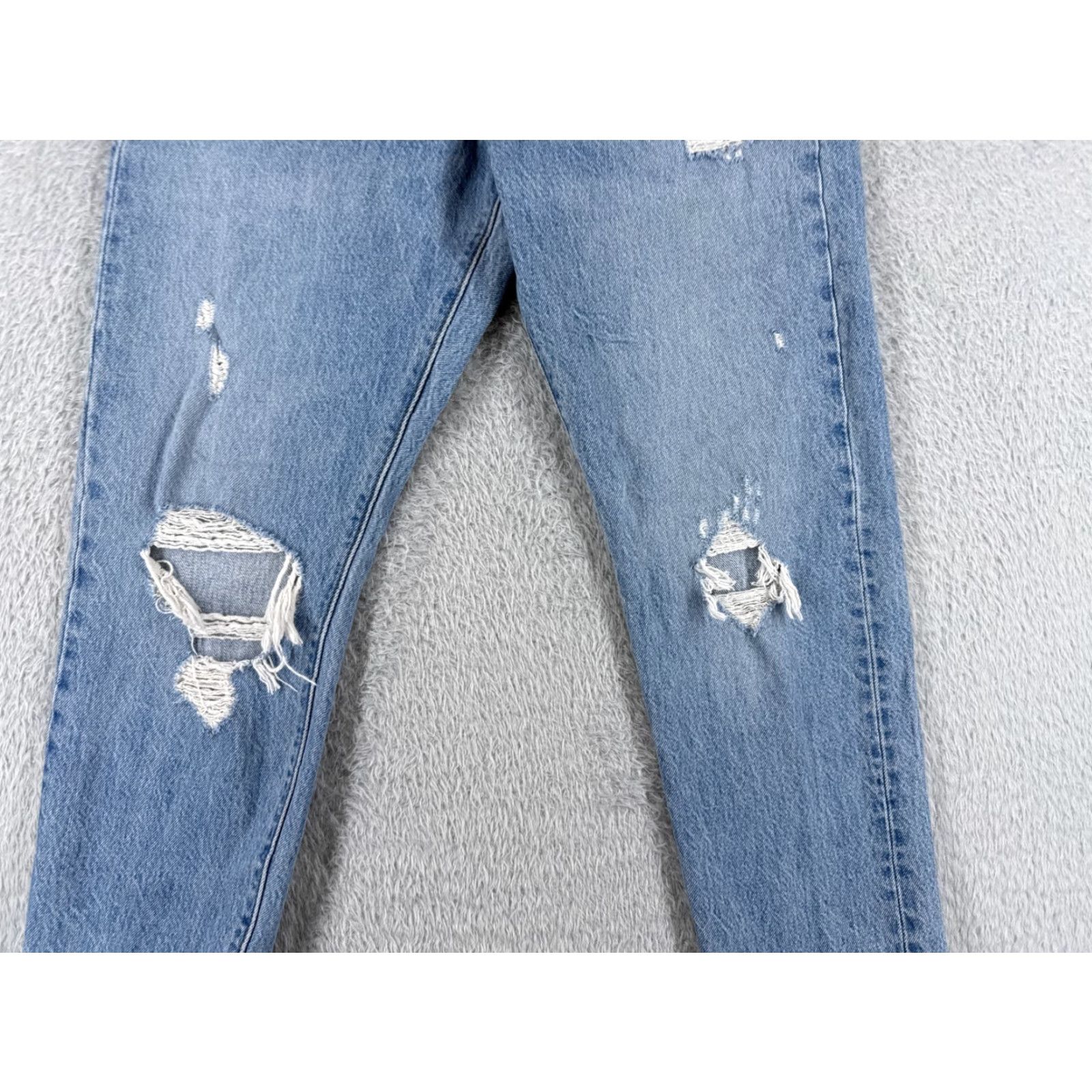 Levi's VINTAGE Levis Premium Jeans Women 29 Blue Denim Big E Wedgie Distressed Button Fly 28x27 Size 29" - 3 Thumbnail