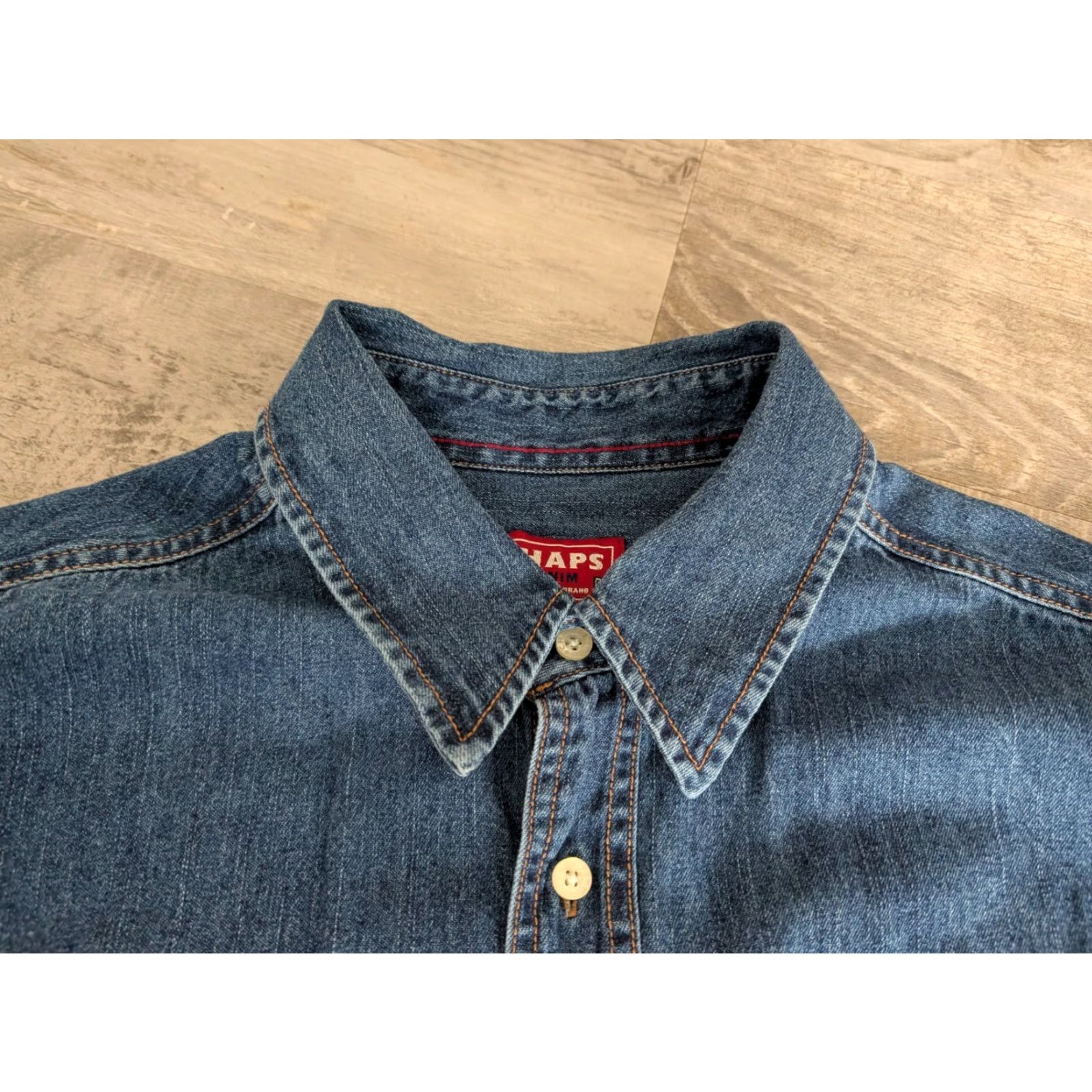 Chaps VINTAGE Chaps Ralph Lauren Shirt Denim Blue Button-Up Mens M Long Sleeve Size US M / EU 48-50 / 2 - 6 Thumbnail