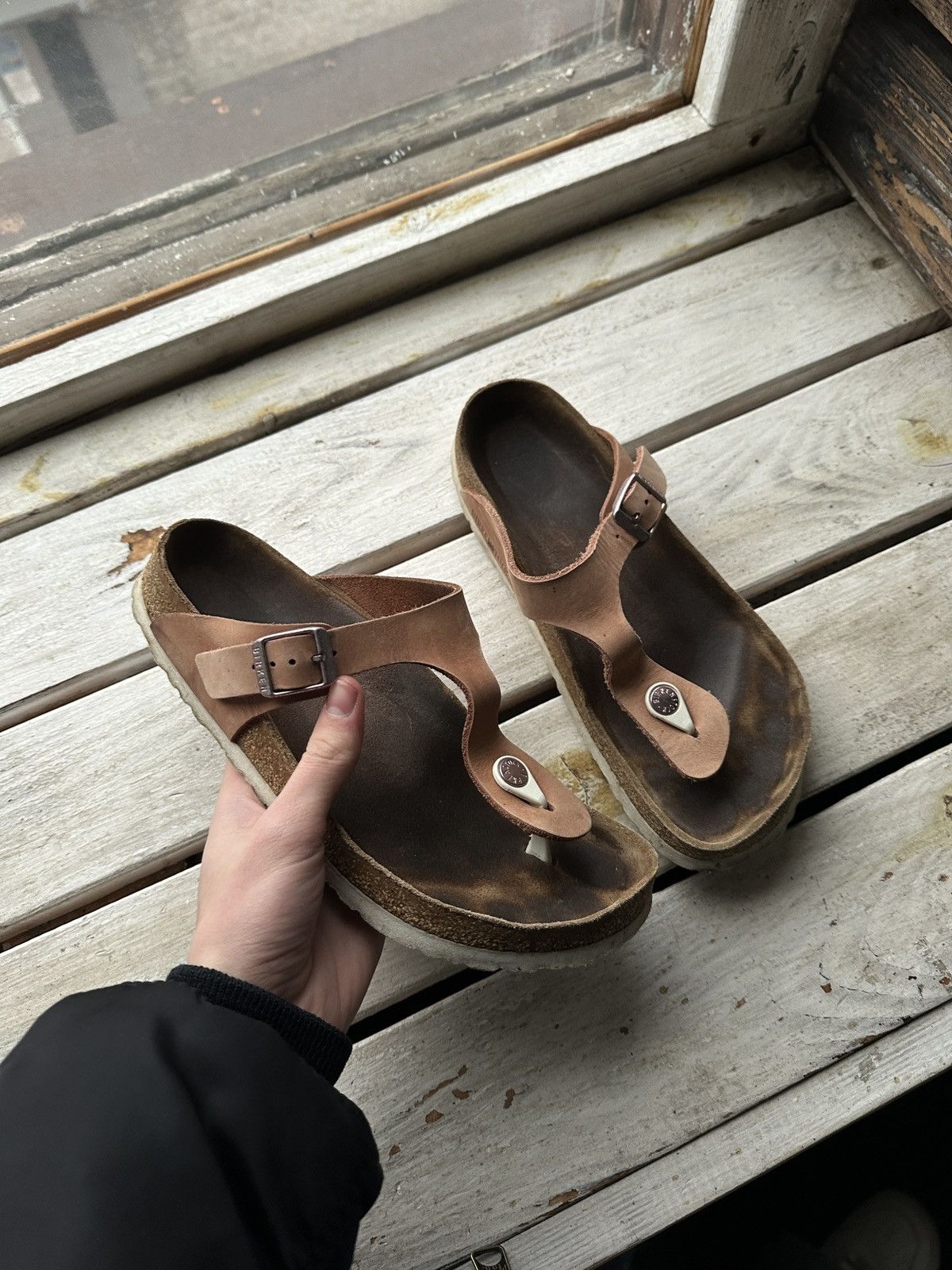 🚨Vintage Birkenstock 38 silver Luxe Sandals rare slides
