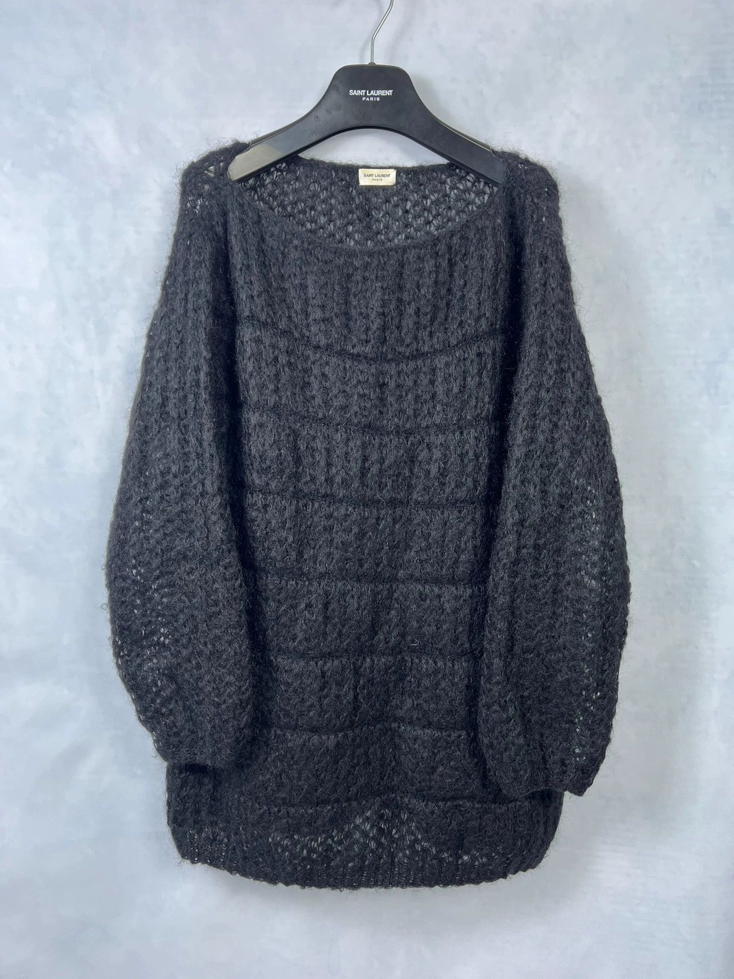 Saint Laurent Paris SLP 13fw Black Warrior Feather Knit Sweater XXS Size US XXS / EU 40 - 1 Thumbnail