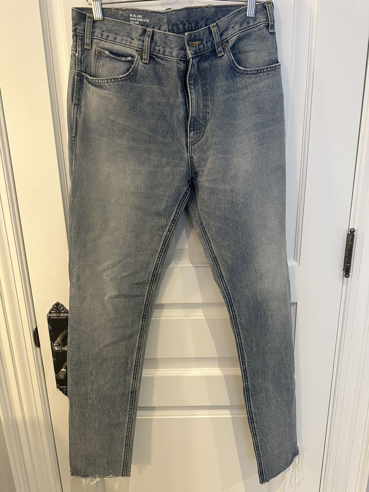 Image of Celine Raw Hem Jeans in Blue, Men's (Size 30)