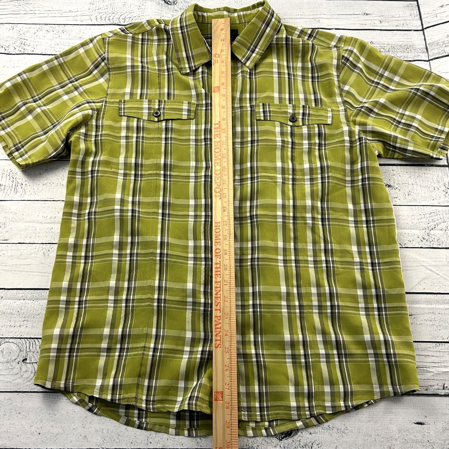 Prana PrAna Short Sleeve Plaid Button-Up Shirt Men's L Green Size US L / EU 52-54 / 3 - 3 Thumbnail